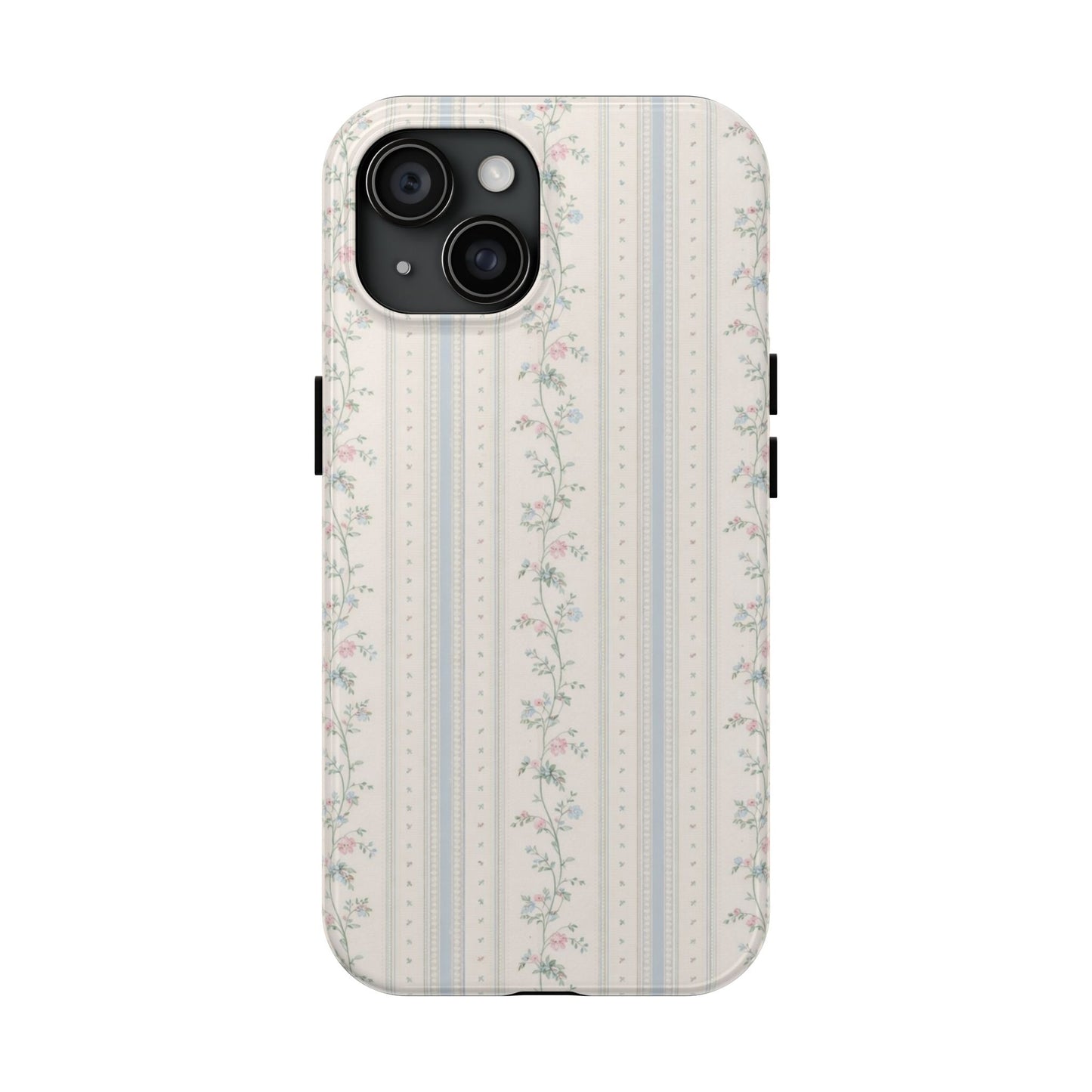 Vintage Floral Stripes - Protective Phone Case