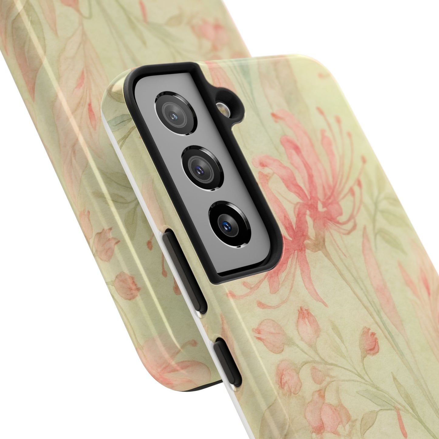 Pink Mint Floral - Protective Phone Case