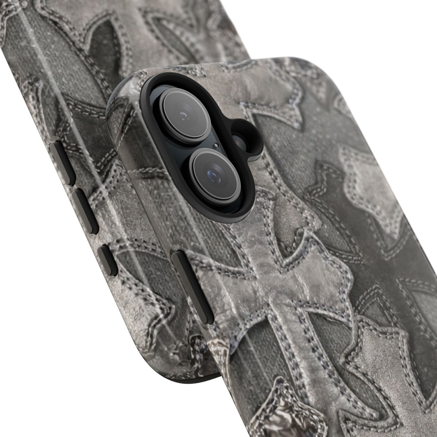 Grey Patchwork Crosses - Protective Phone Case
