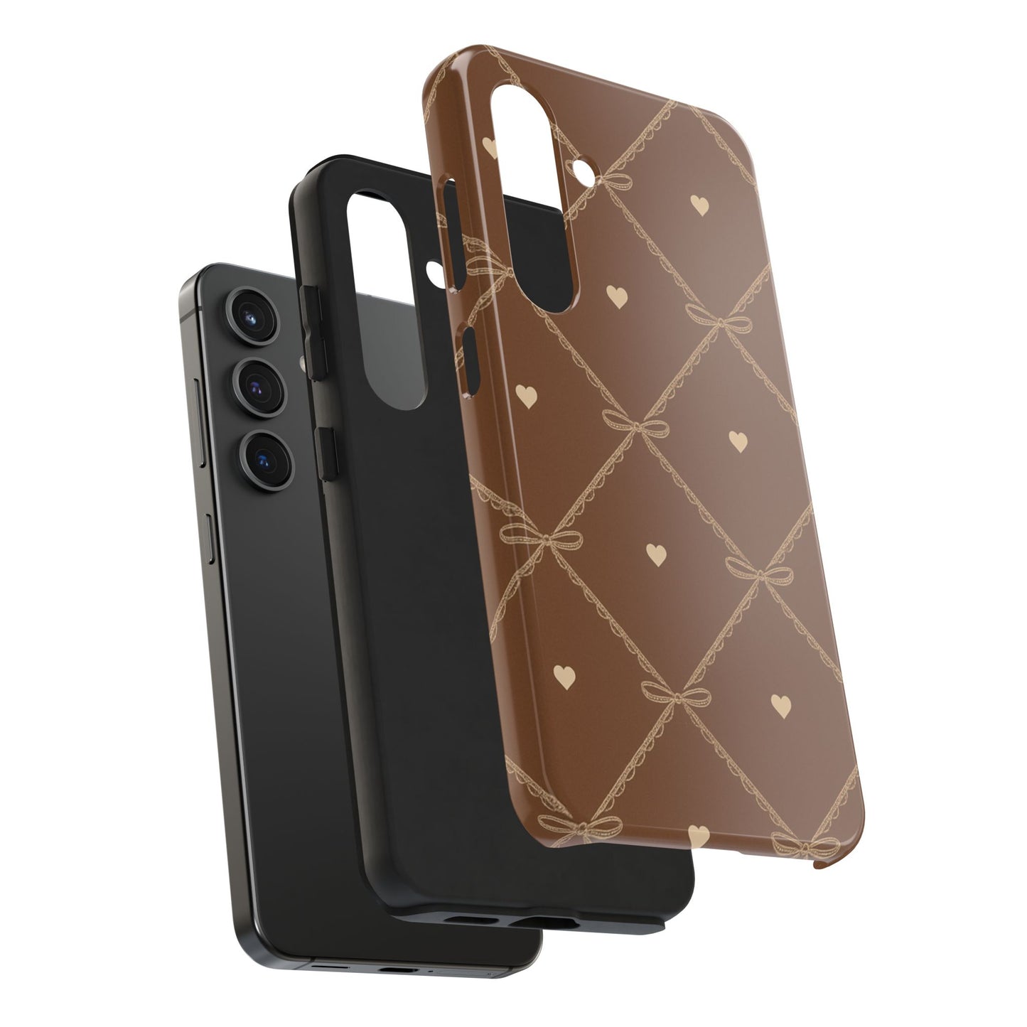 Chocolate Heart Ribbon - Protective Phone Case