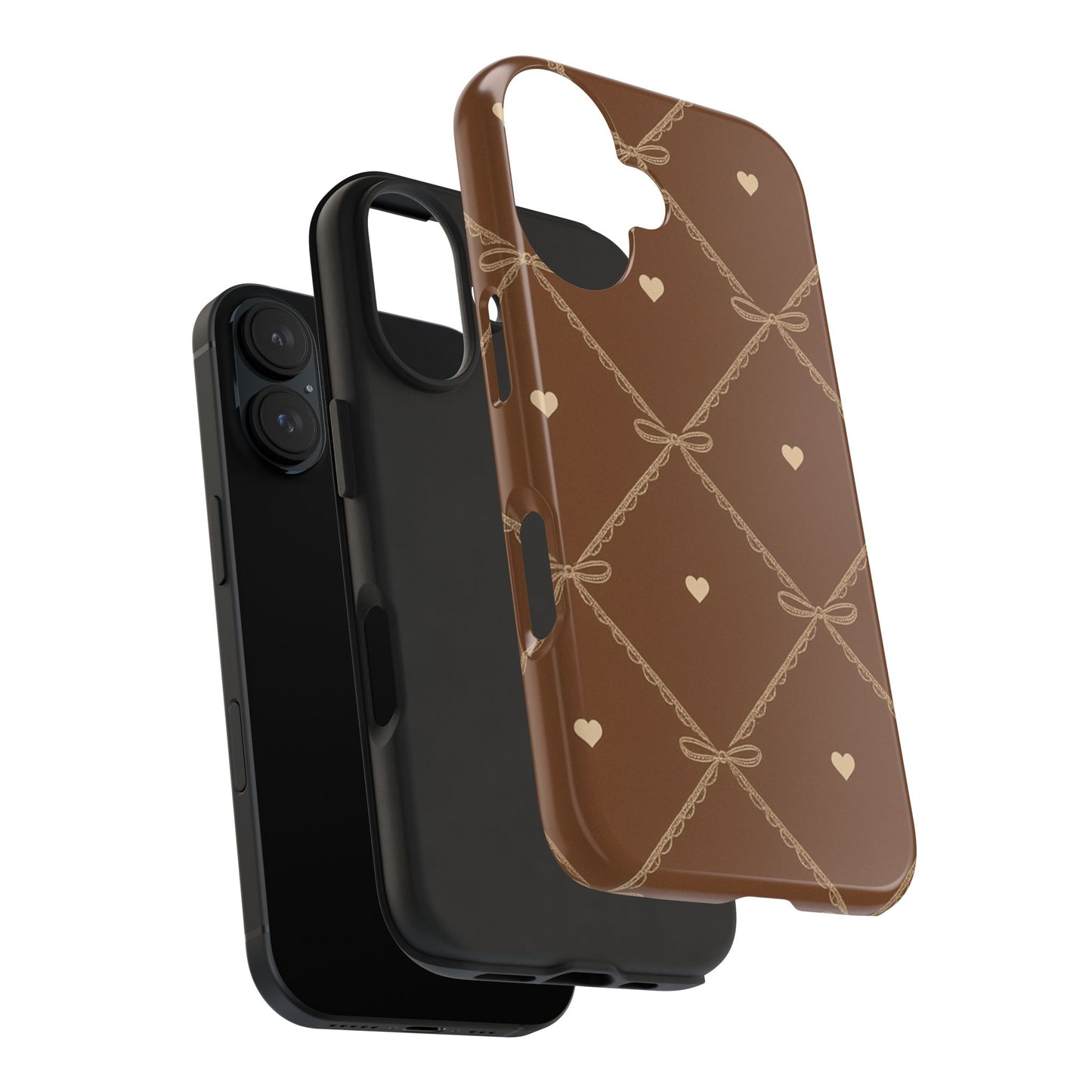 Chocolate Heart Ribbon - Protective Phone Case