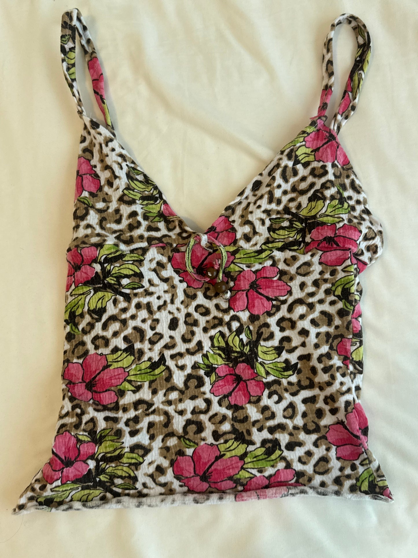 Hibiscus and Animal Print Cami