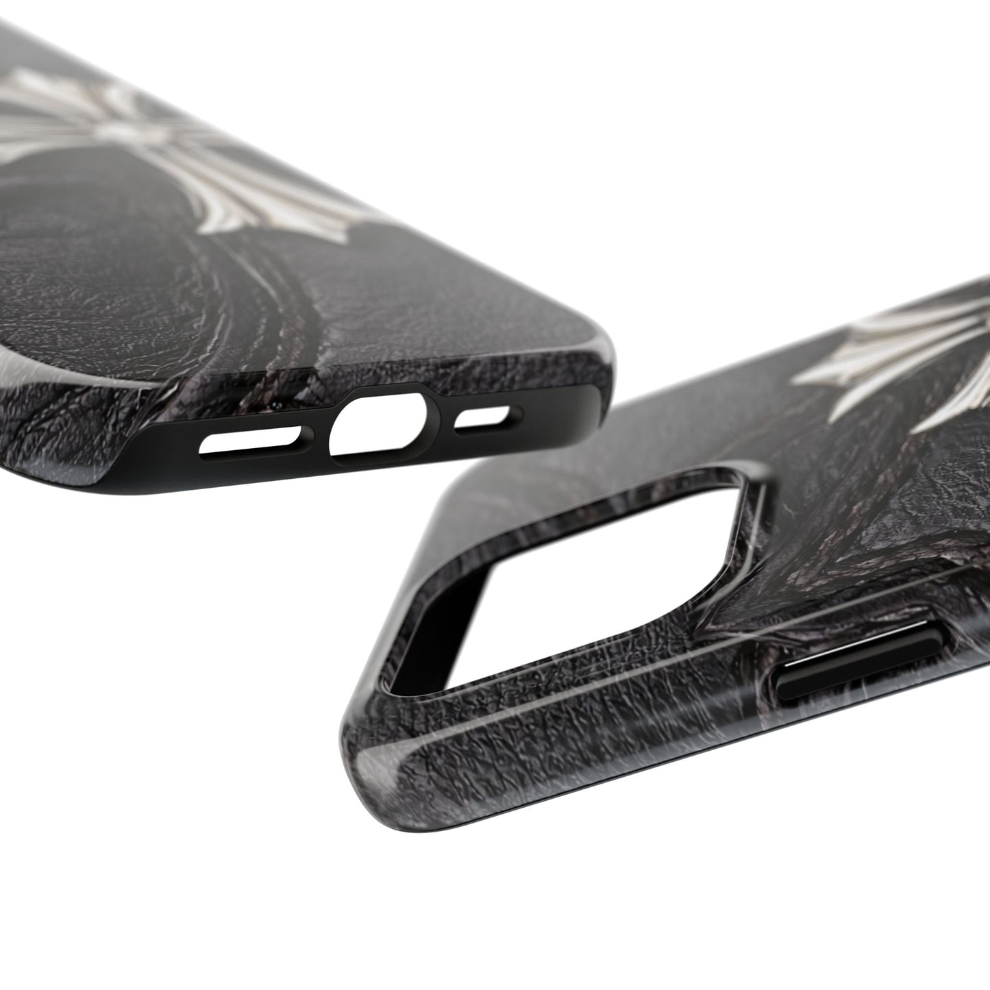 Black Leather Cross - Protective Phone Case