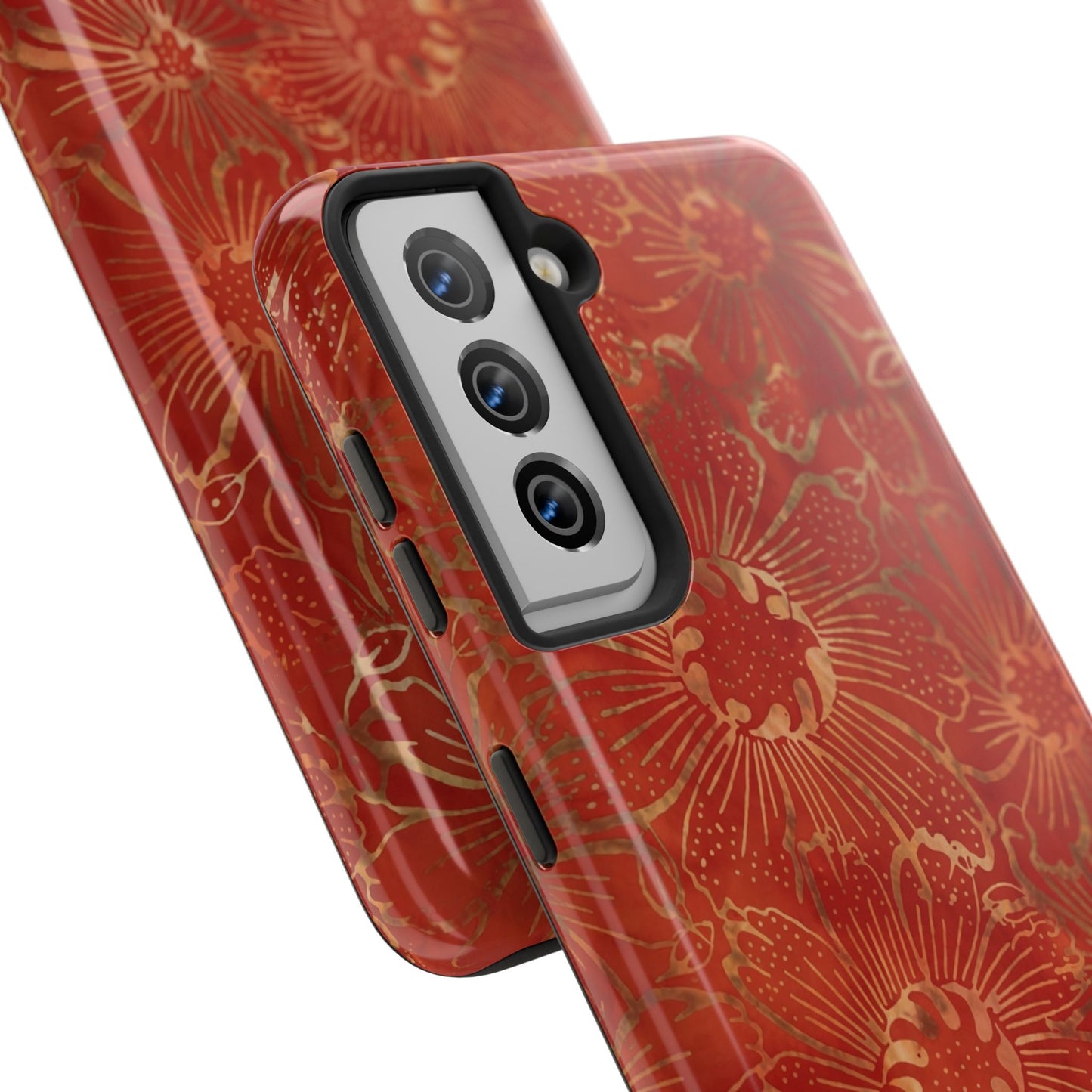 Radiant Red Florals - Protective Phone Case