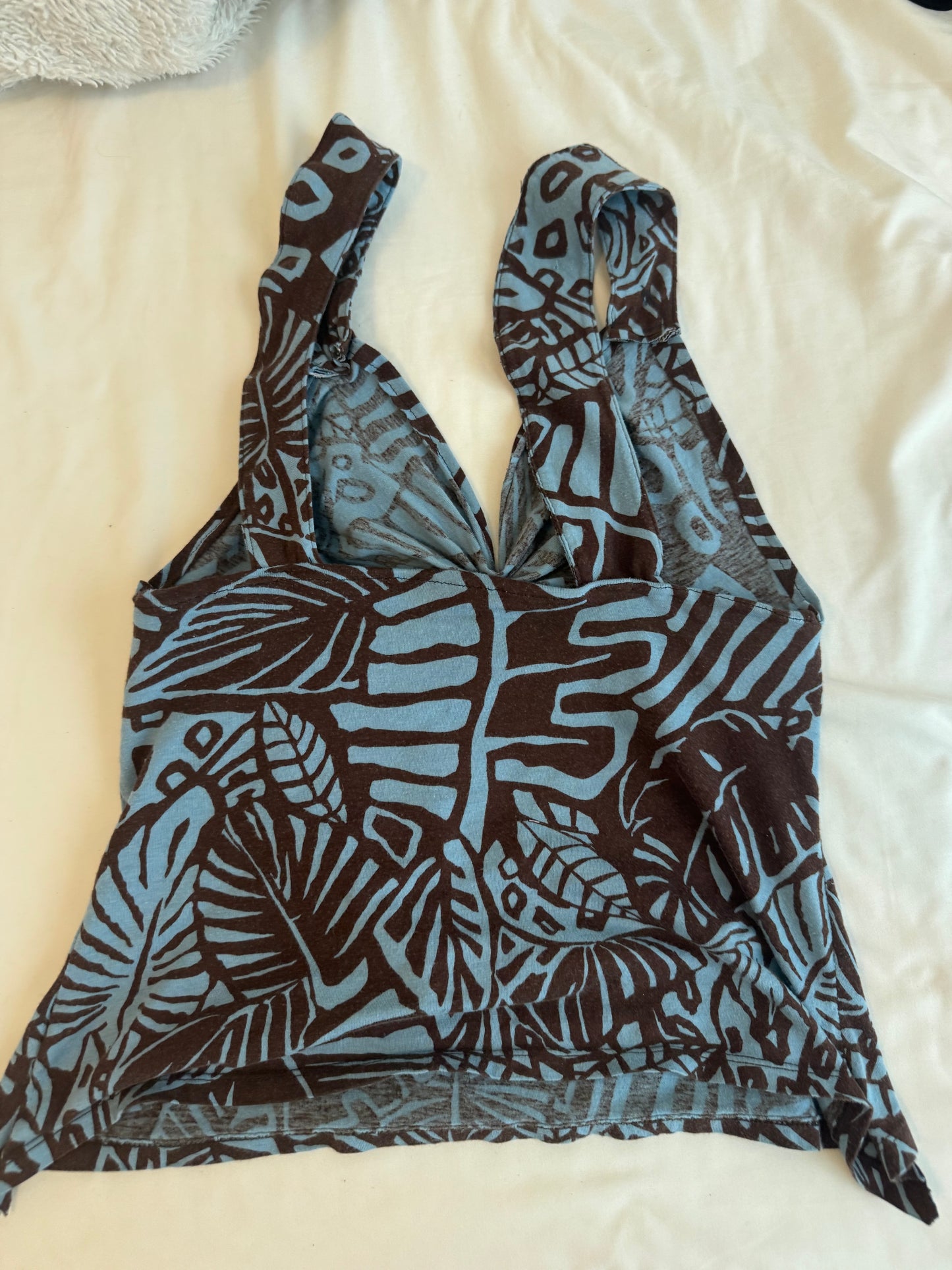Dark Blue Floral Top