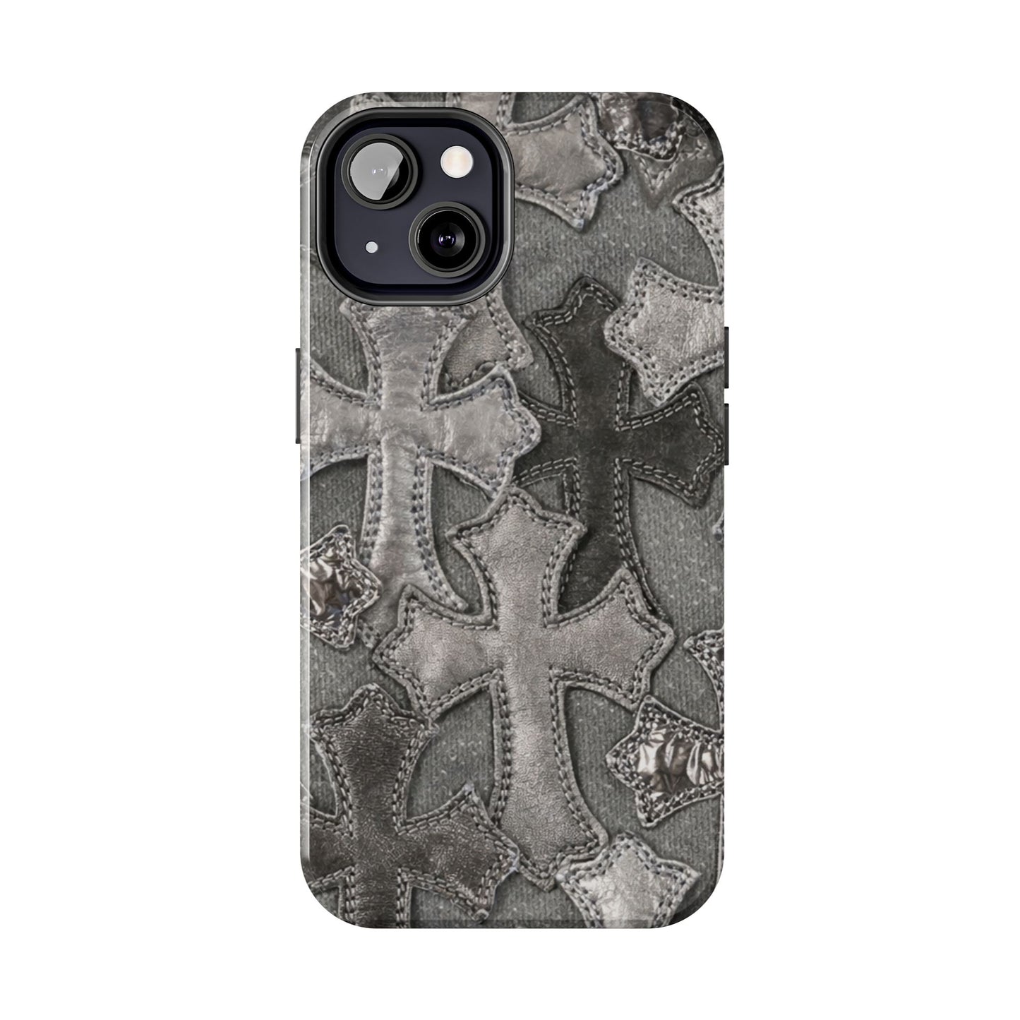 Grey Patchwork Crosses - Protective Phone Case