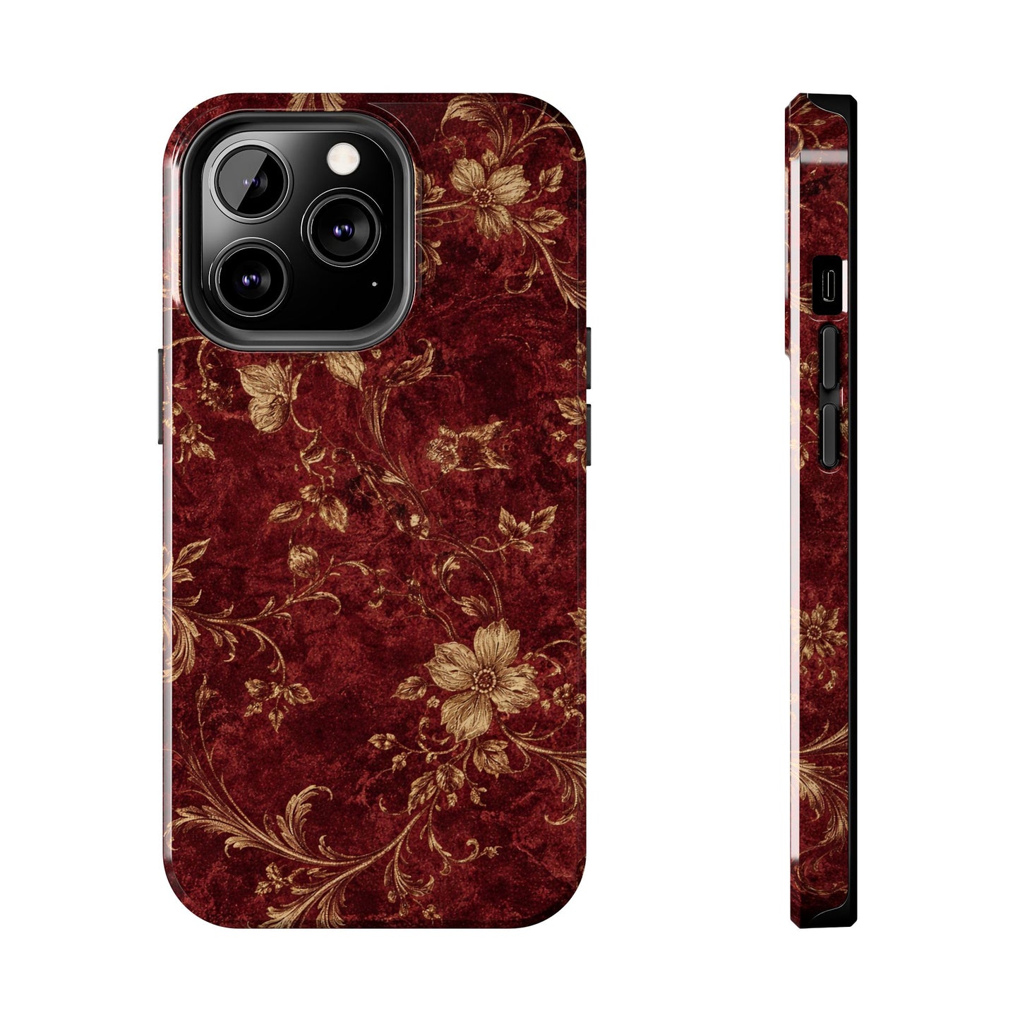 Floral Burgundy - Protective Phone Case