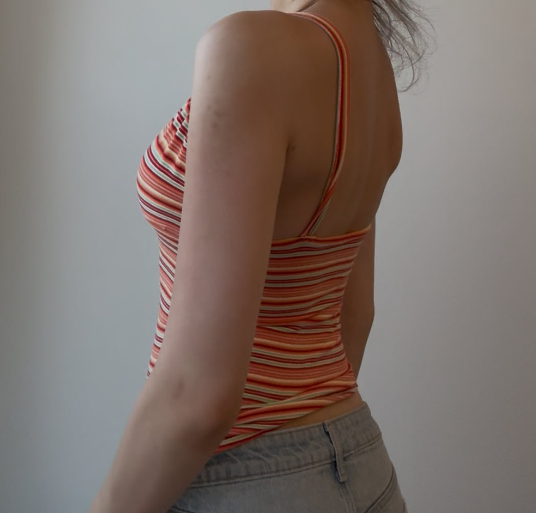 Orange Striped Cami