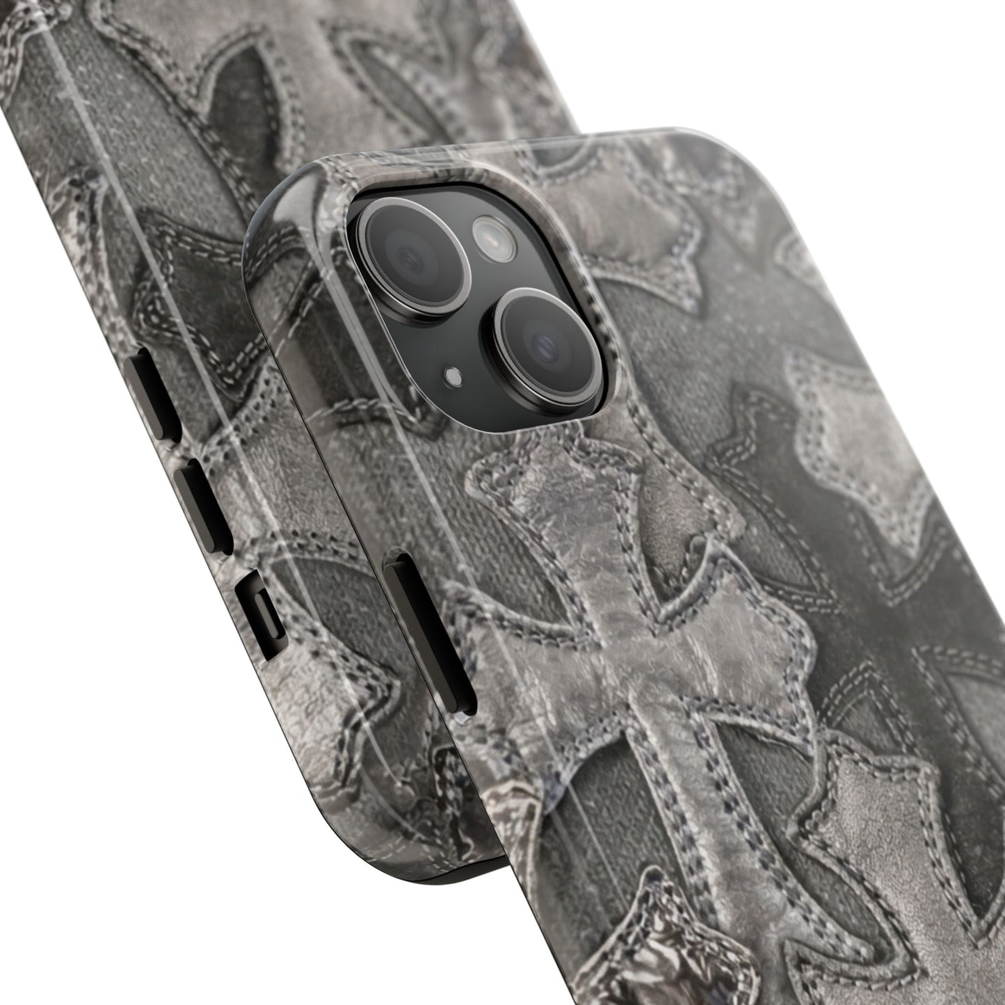 Grey Patchwork Crosses - Protective Phone Case