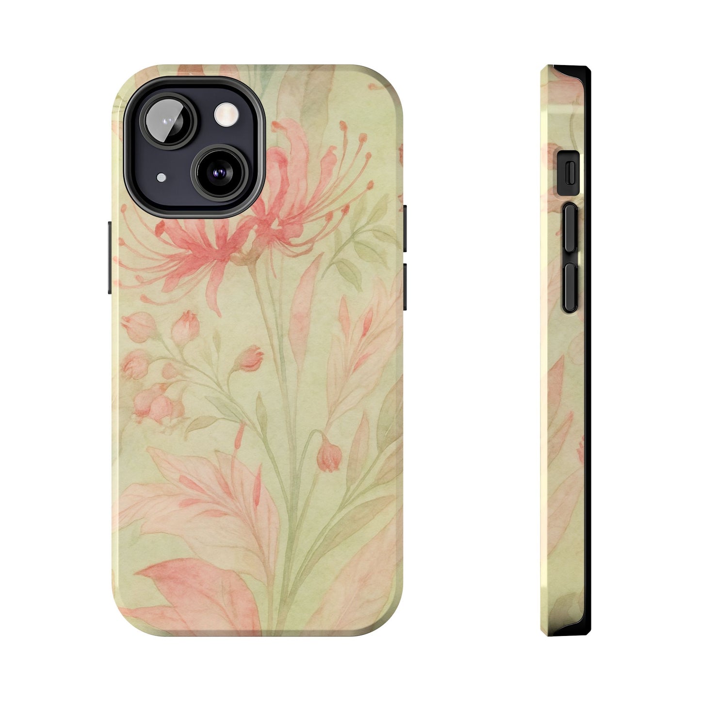 Pink Mint Floral - Protective Phone Case
