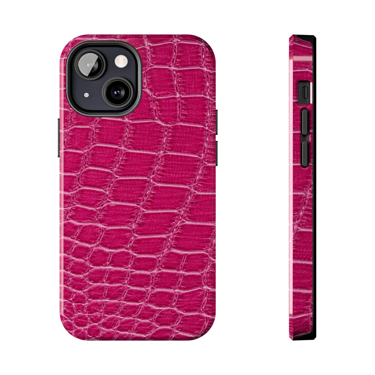 Pink Crocodile Pattern - Protective Phone Case