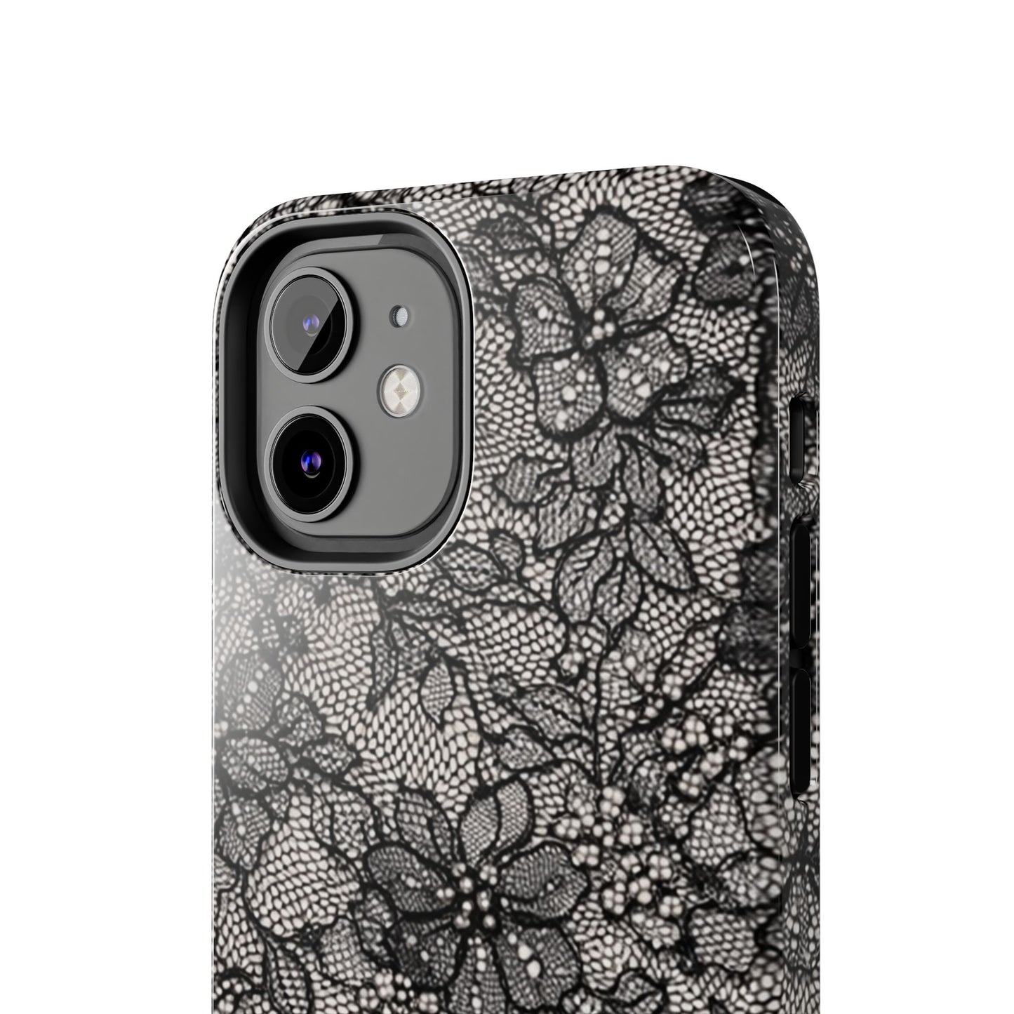 Black Floral Lace - Protective Phone Case
