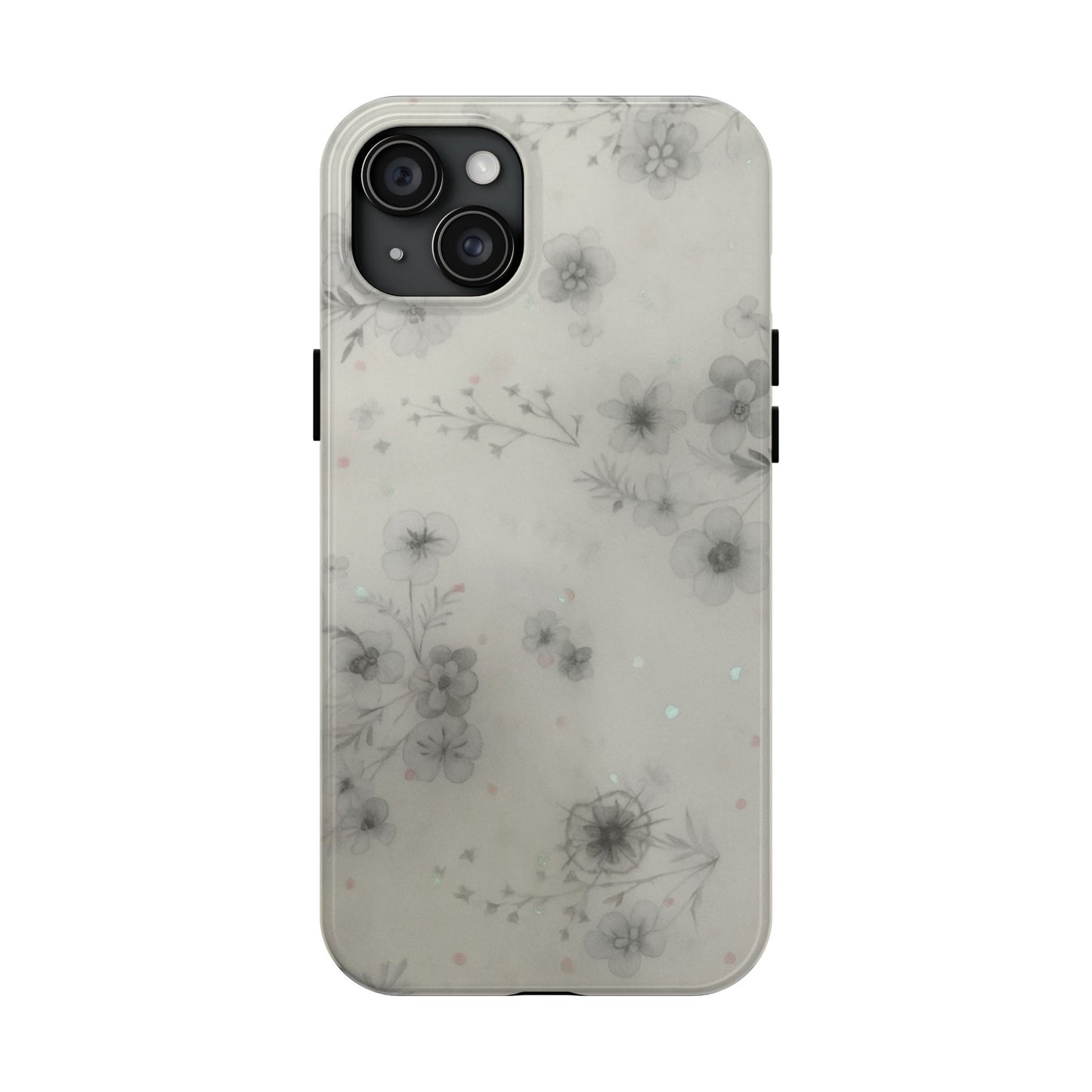 Misty Gray Floral - Protective Phone Case
