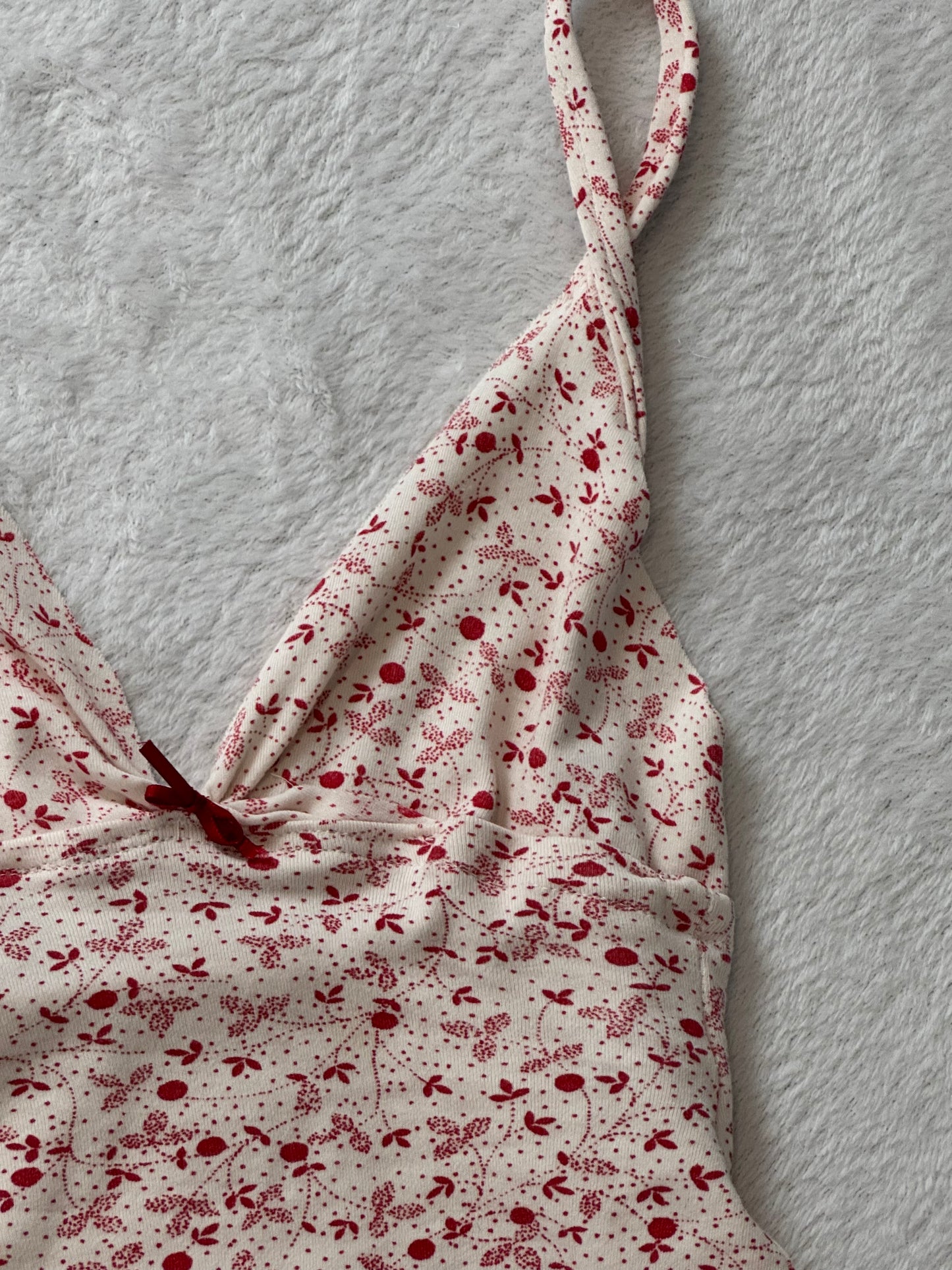 Cherry Patterned V-Neck Cami