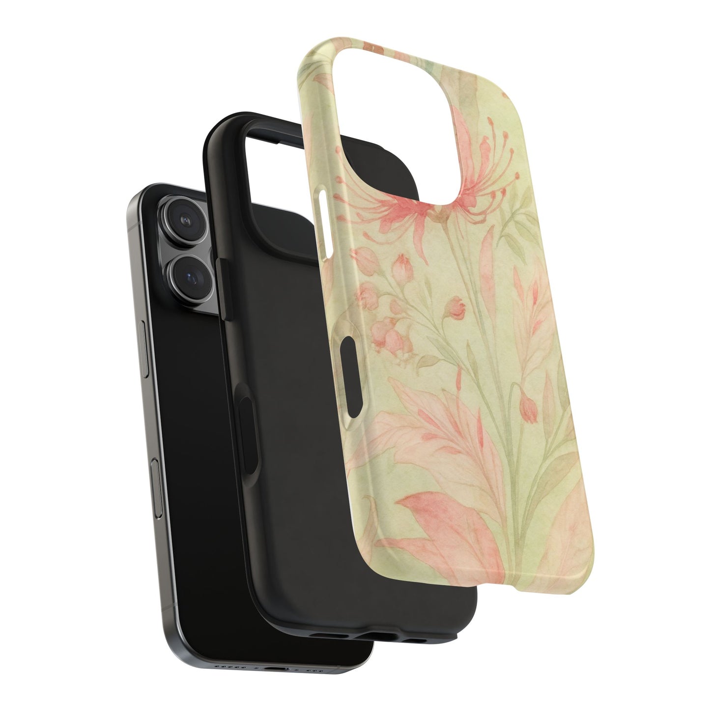 Pink Mint Floral - Protective Phone Case