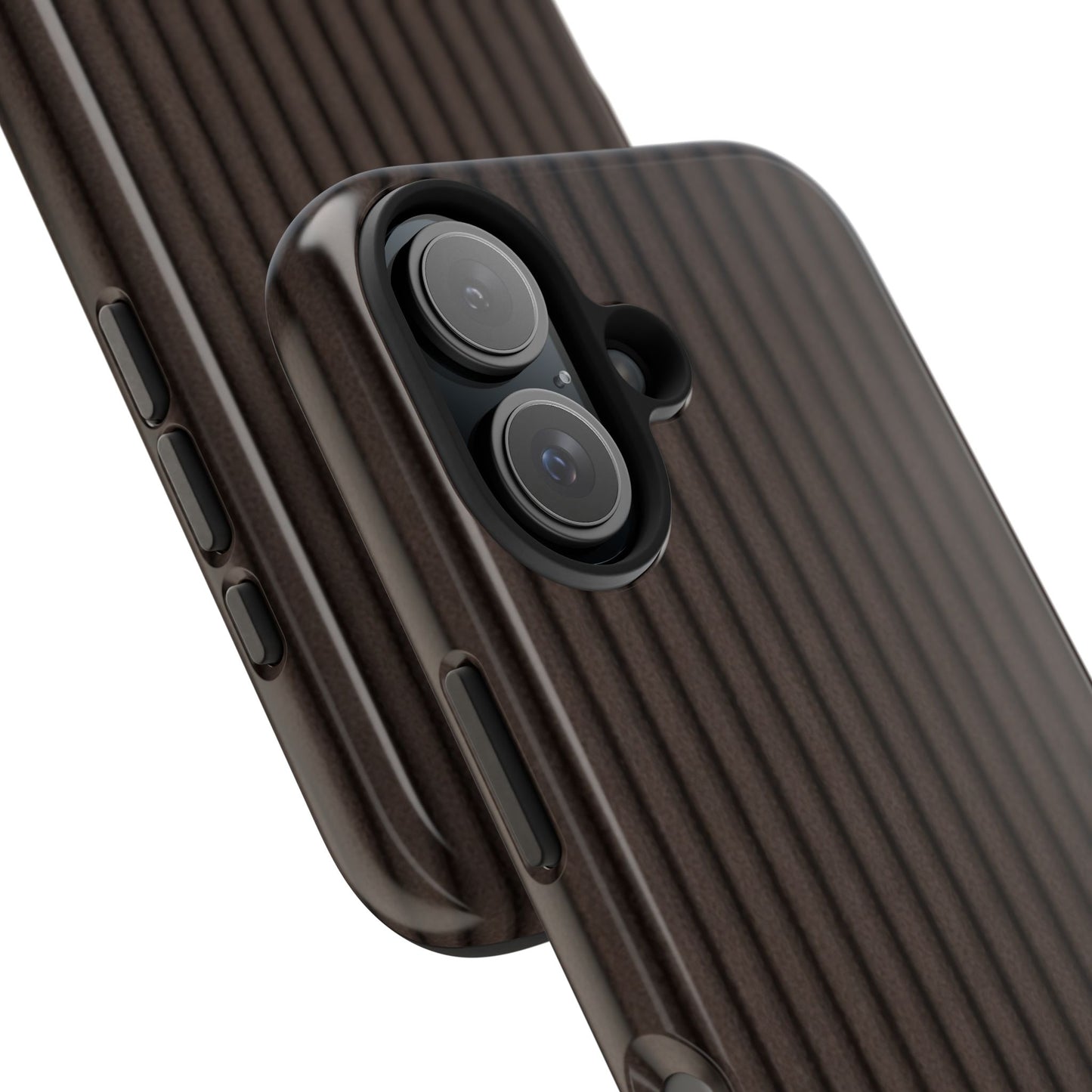 Ribbed Dark Brown Tough Phone Case – Slim Protective Mobile Cover