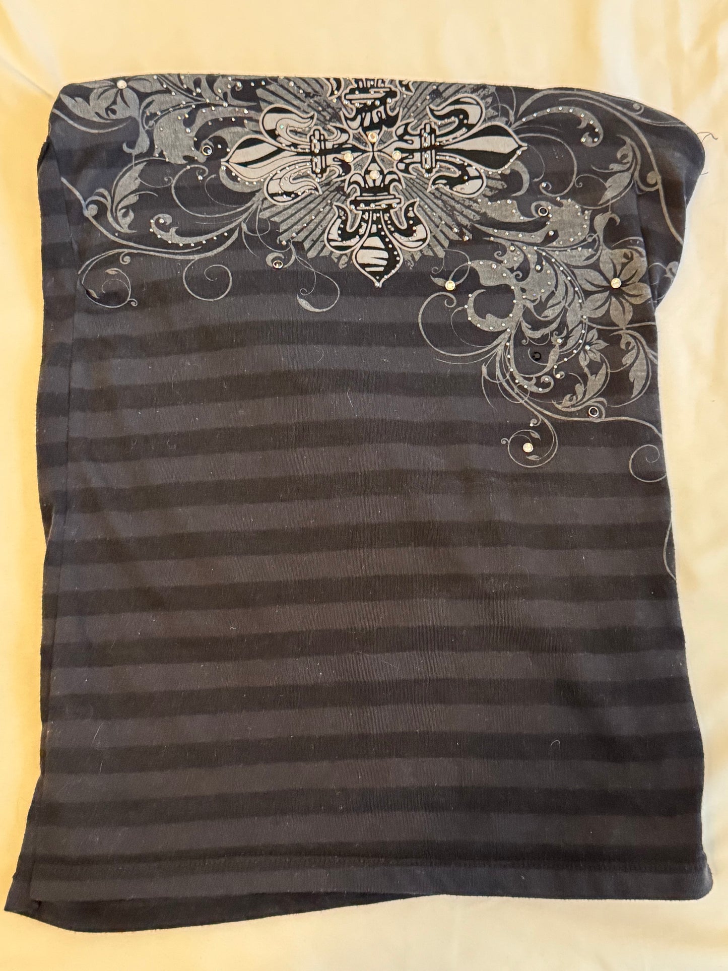Black Cross Tube Top with Sequins