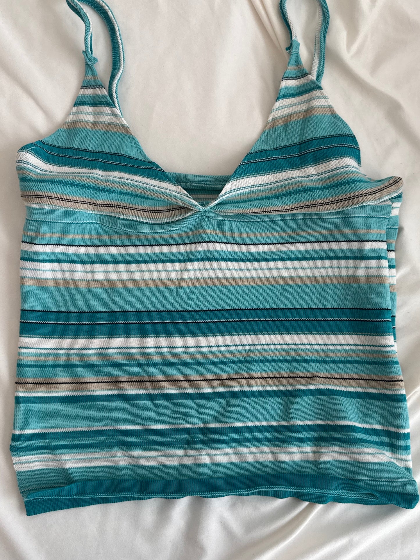 Blue Multicolor Striped Top