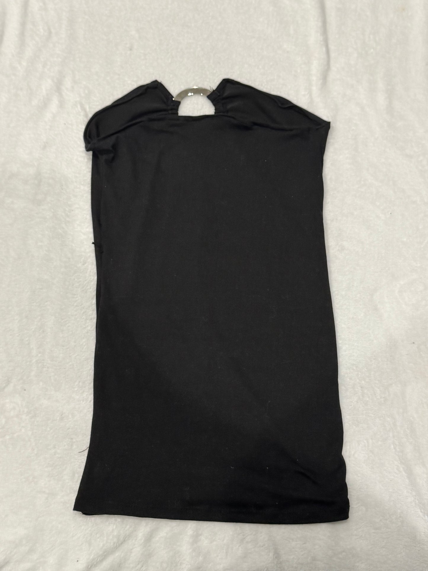 Y2K Black Tube Top with Silver Ring