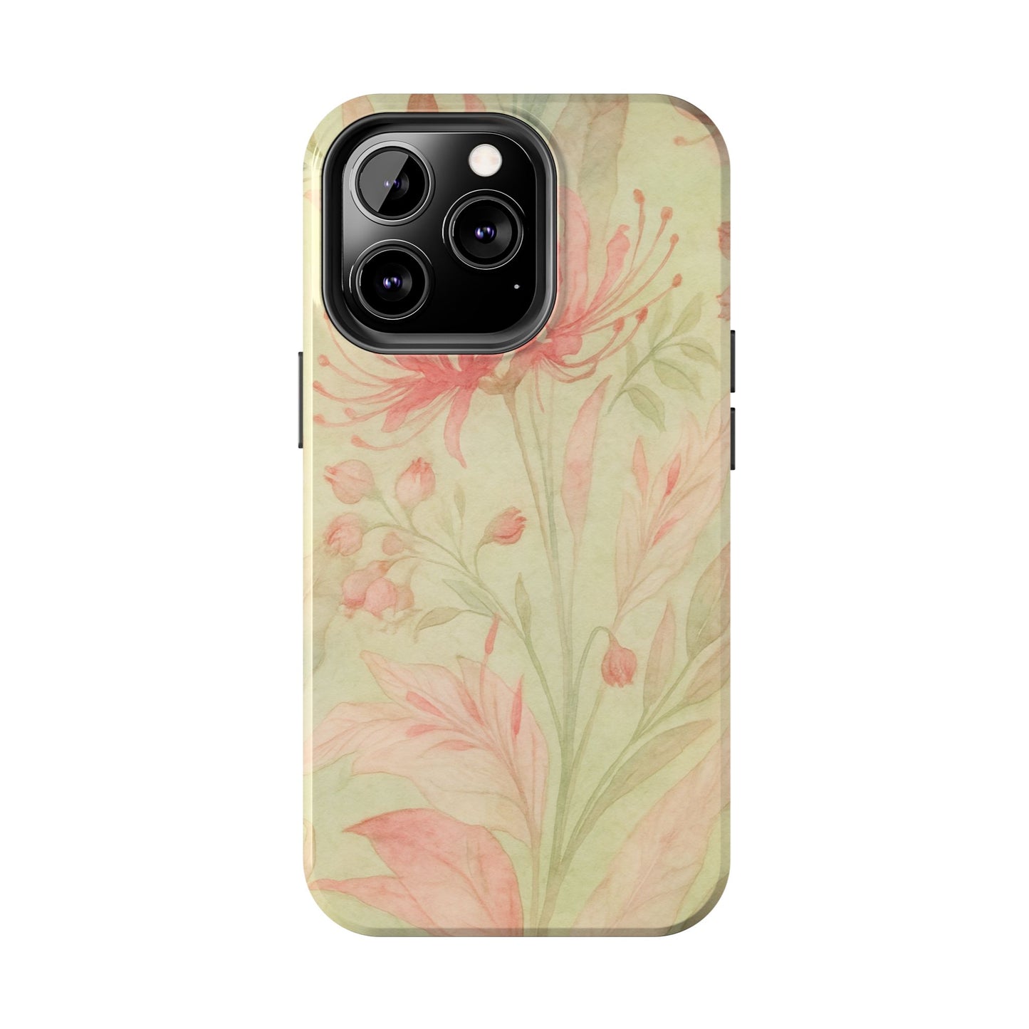Pink Mint Floral - Protective Phone Case