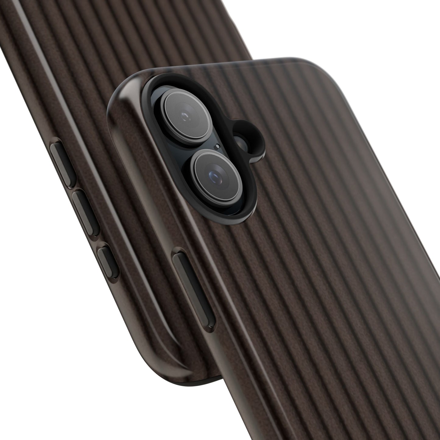 Ribbed Dark Brown Tough Phone Case – Slim Protective Mobile Cover