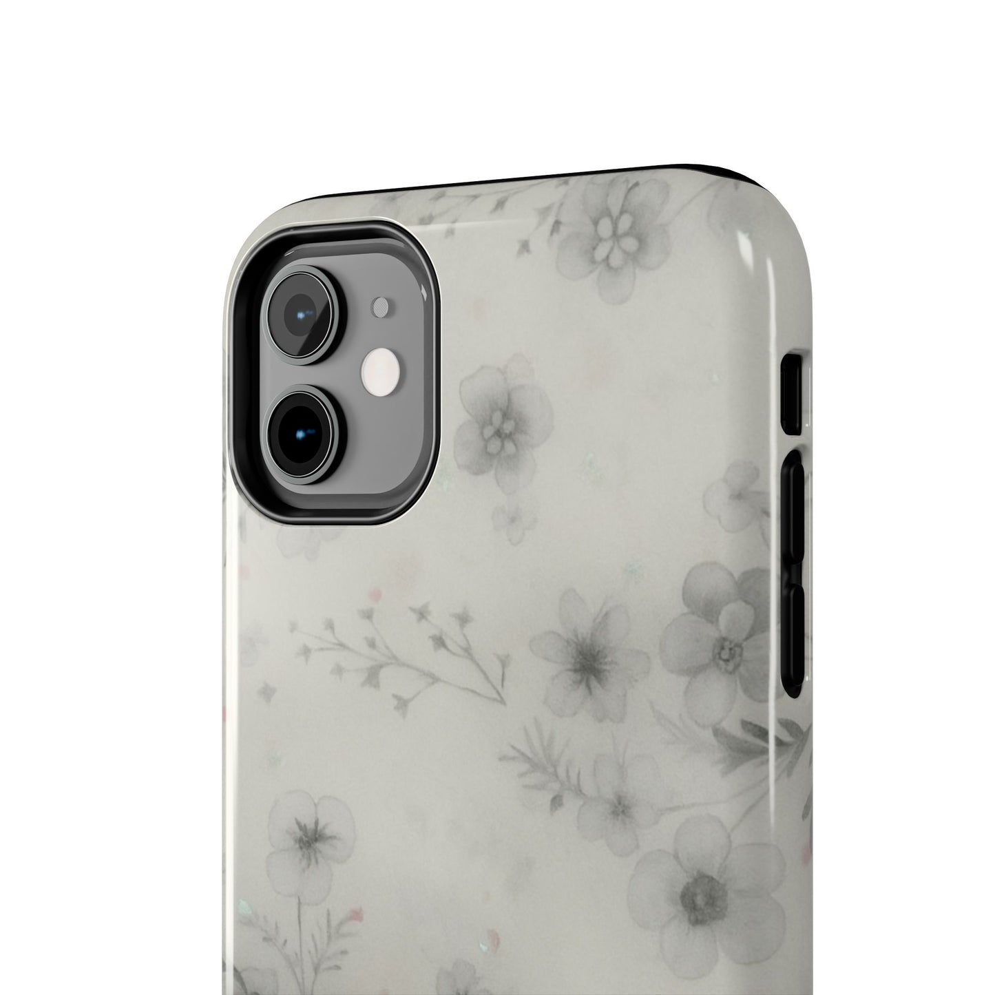 Misty Gray Floral - Protective Phone Case