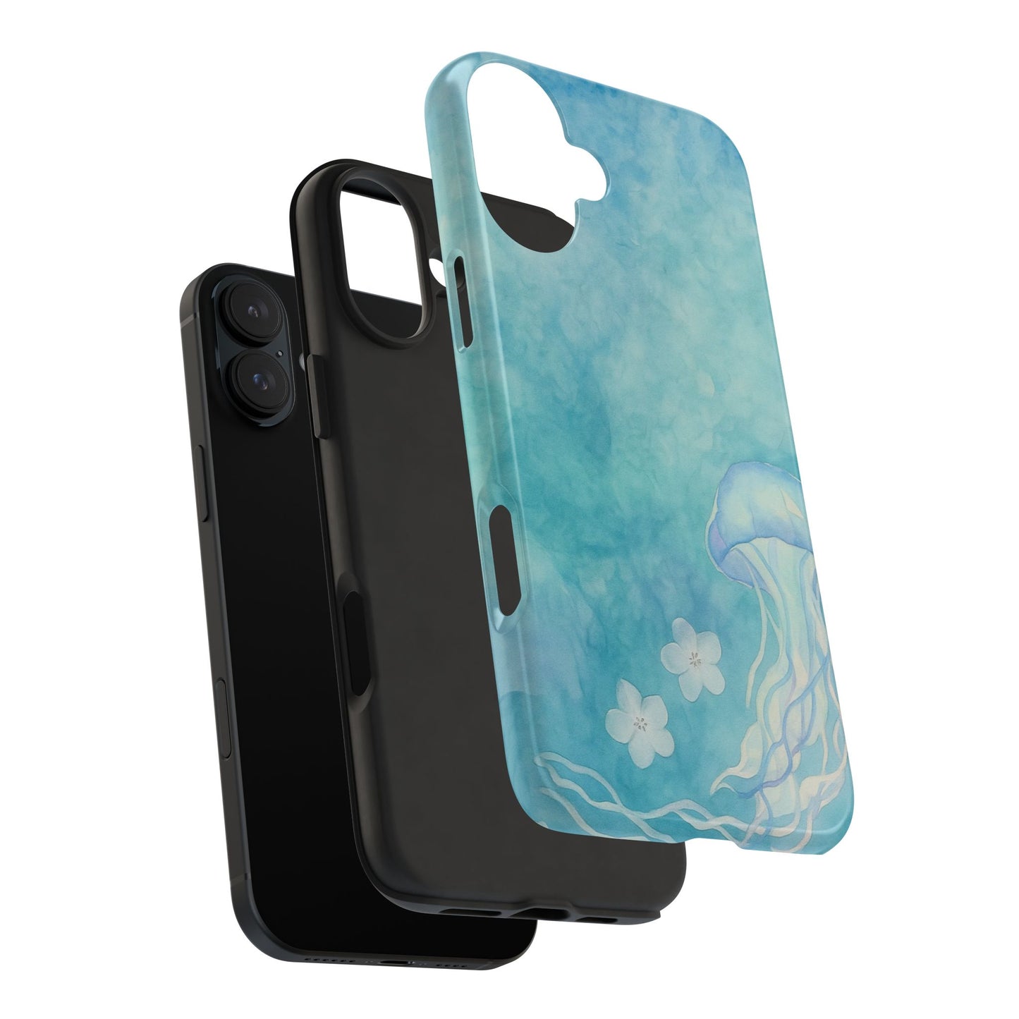 Sea-Blue Jellyfish - Protective Phone Case