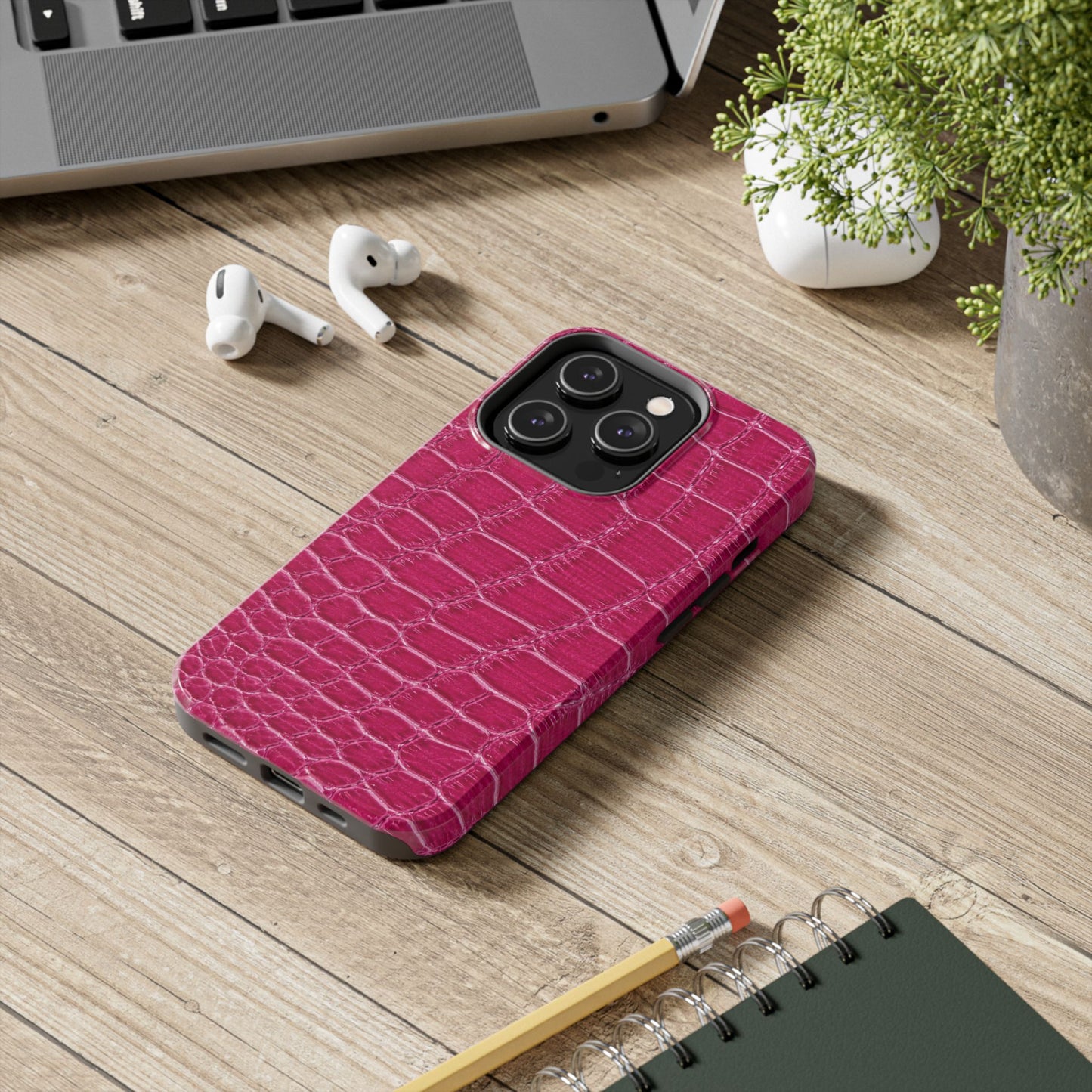 Pink Crocodile Pattern - Protective Phone Case