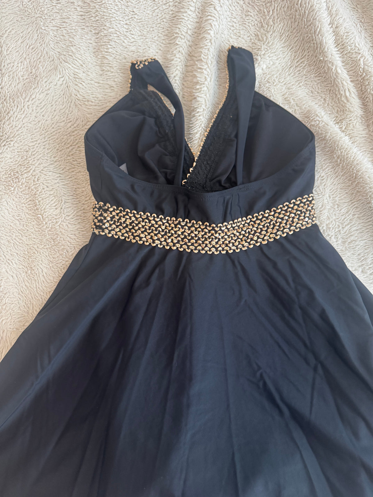 Black Dress with Gold Beading