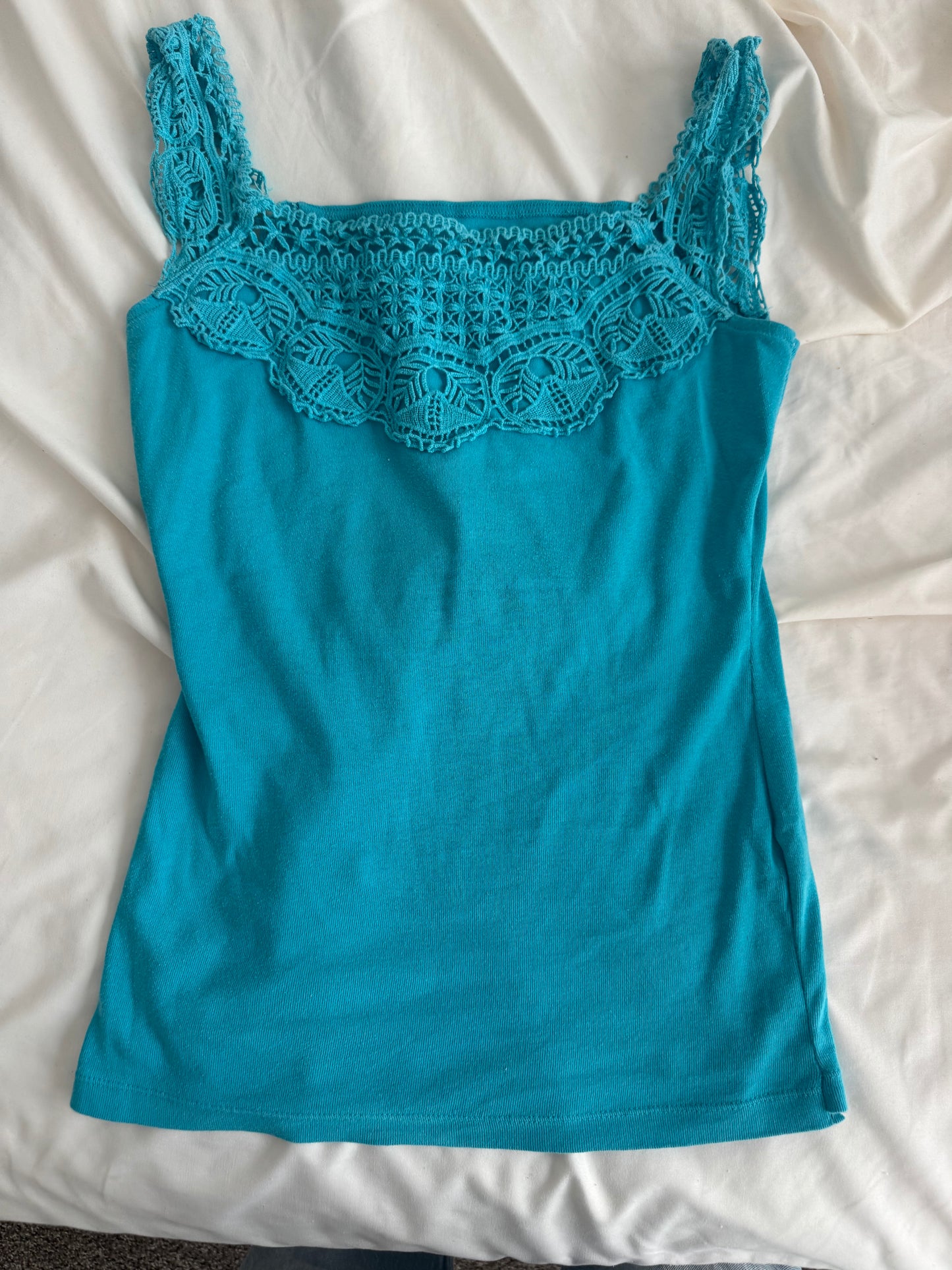 Vintage Blue Top with Lace