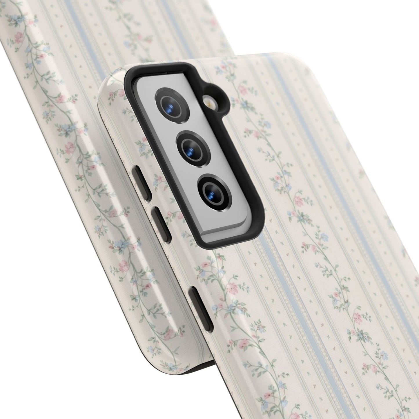 Vintage Floral Stripes - Protective Phone Case