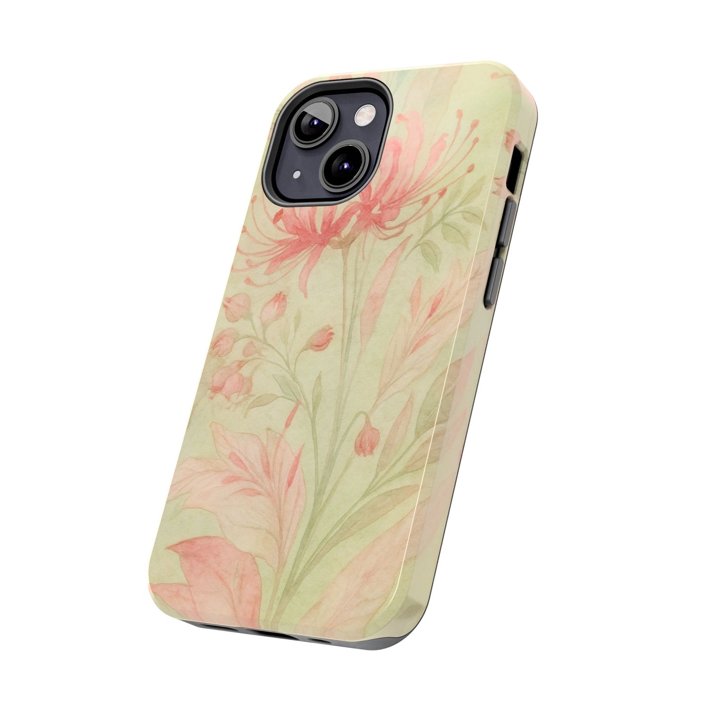Pink Mint Floral - Protective Phone Case