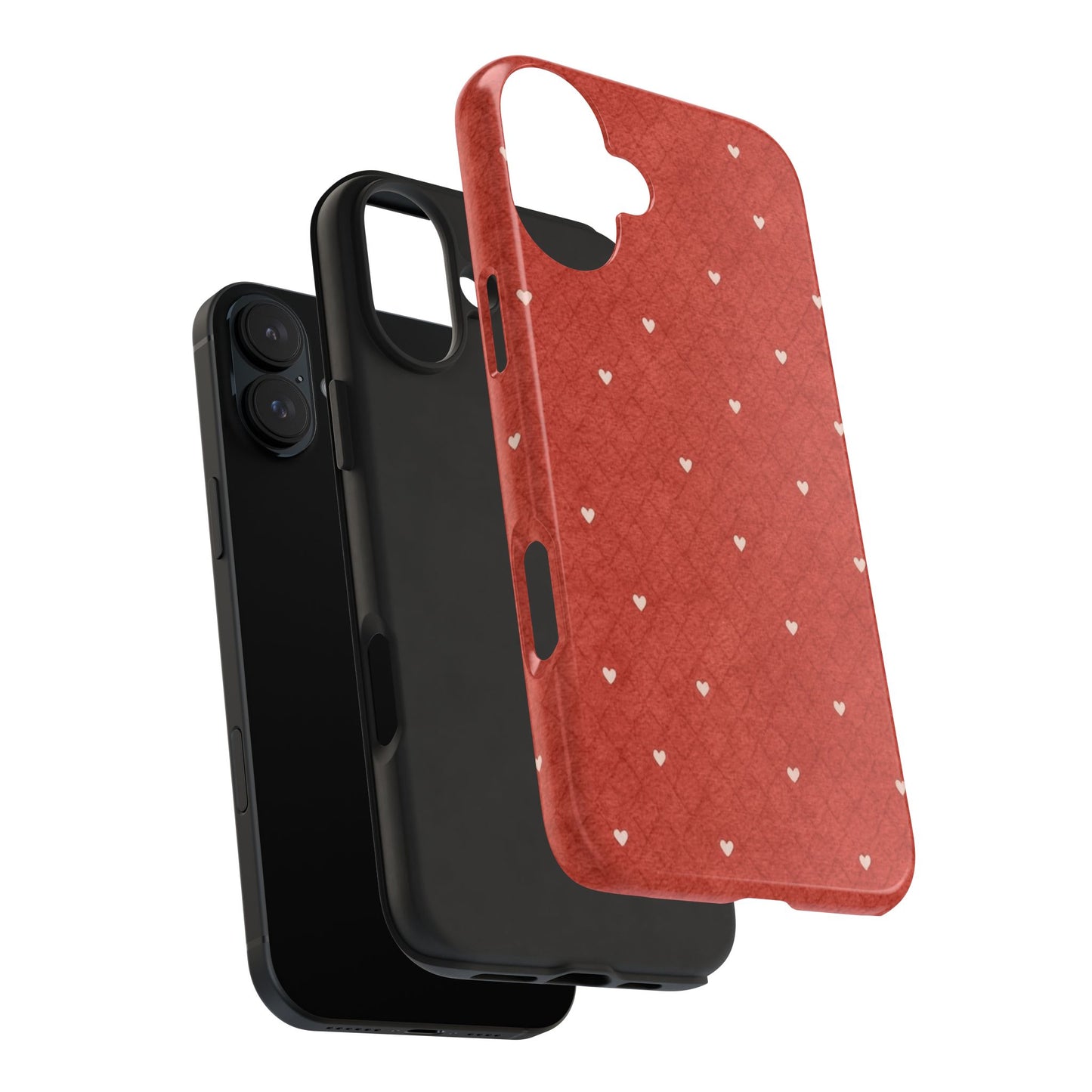 Red Quilted Hearts - Protective Phone Case
