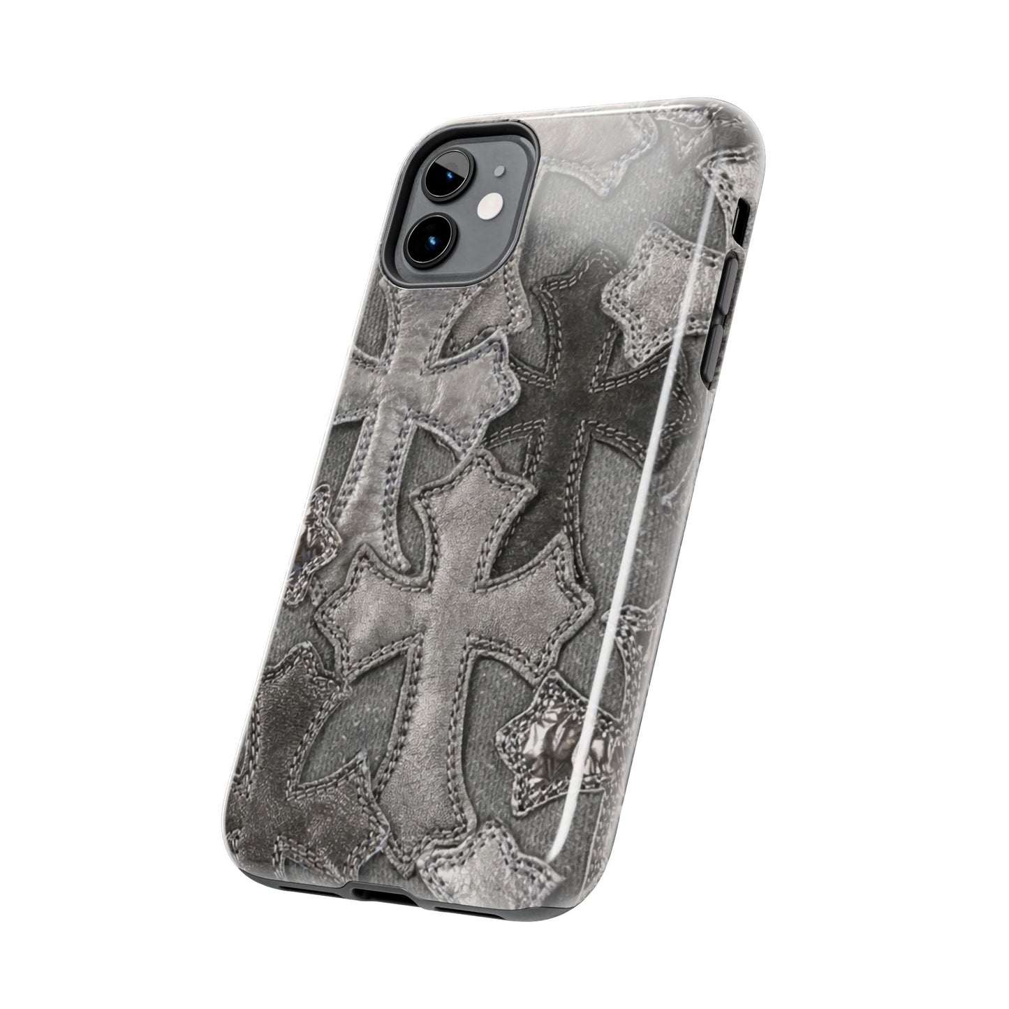 Grey Patchwork Crosses - Protective Phone Case