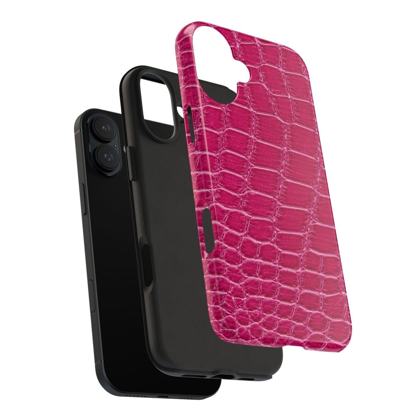 Pink Crocodile Pattern - Protective Phone Case