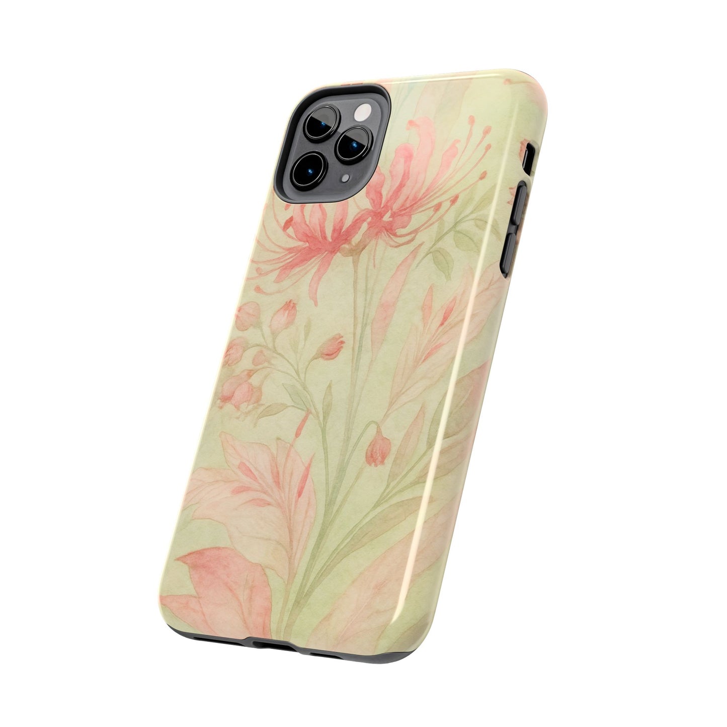 Pink Mint Floral - Protective Phone Case
