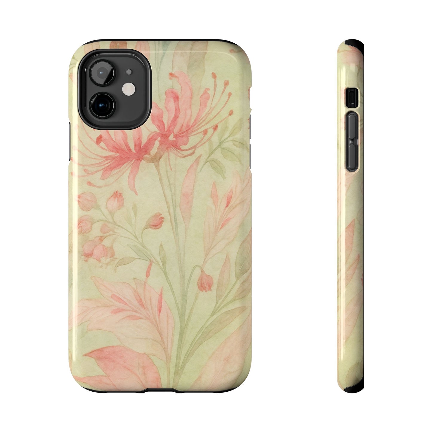 Pink Mint Floral - Protective Phone Case