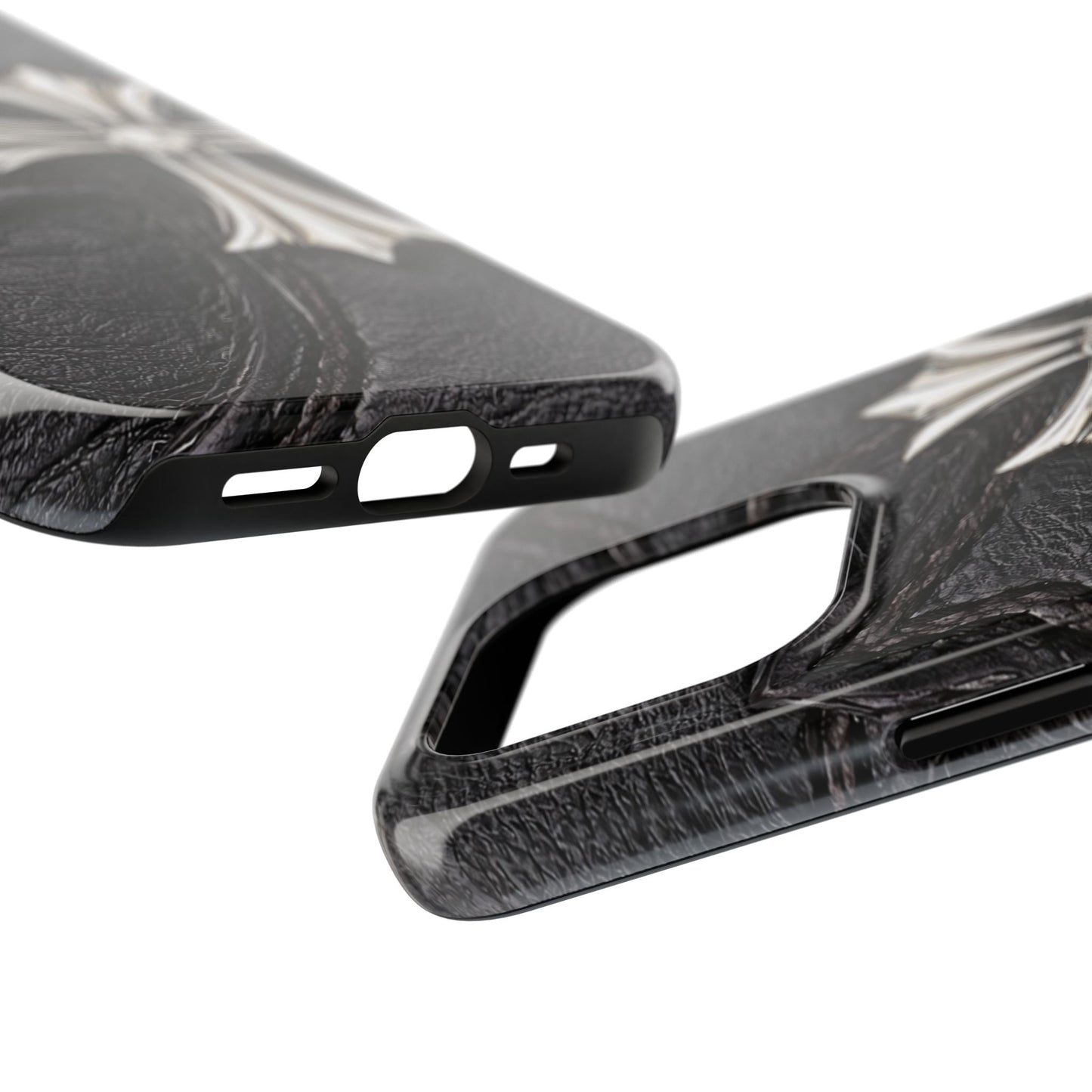 Black Leather Cross - Protective Phone Case