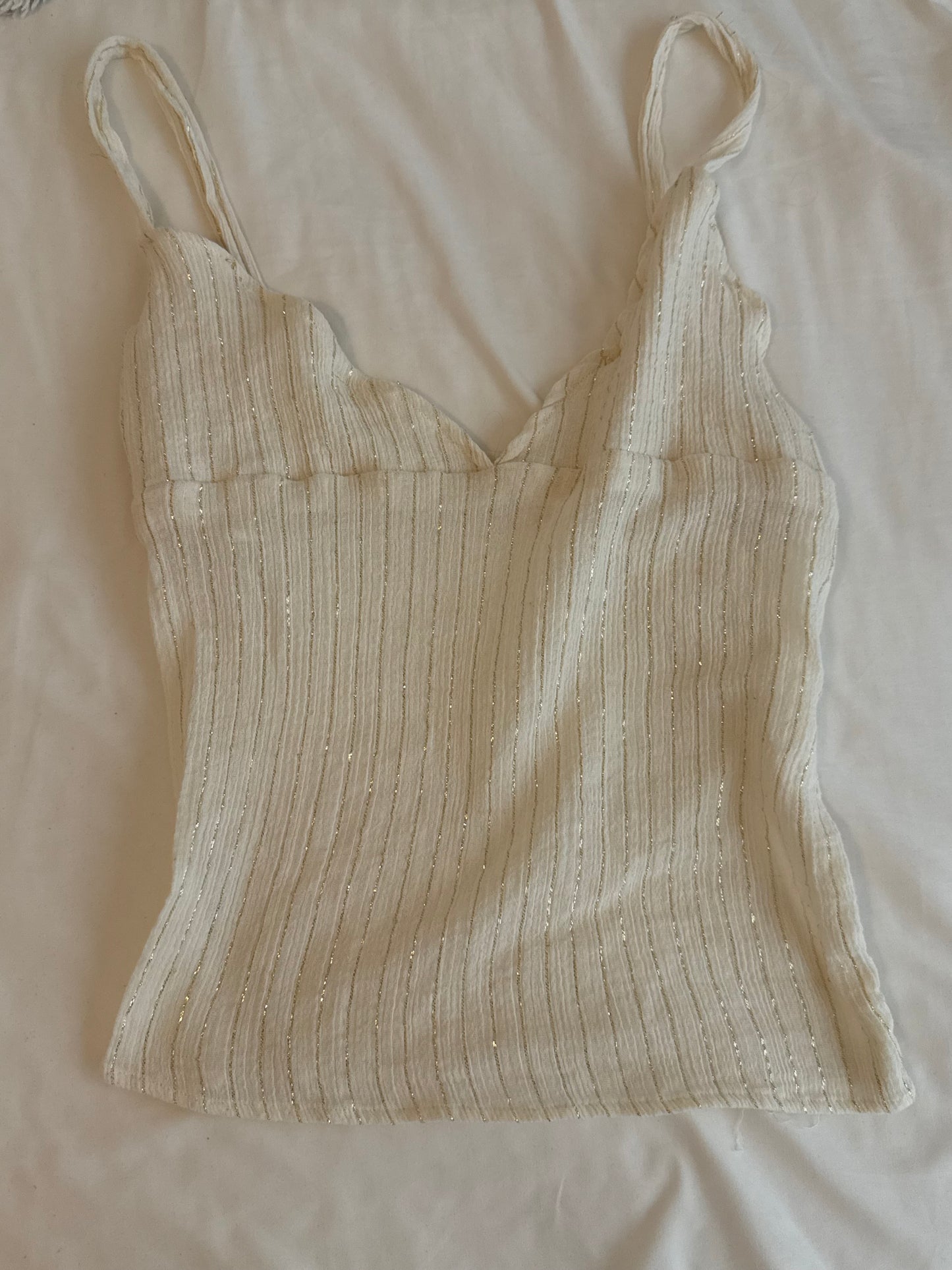 Beige Cami Top with Gold Accents