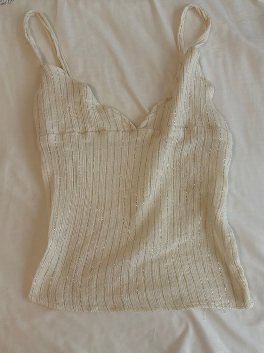 Beige Cami Top with Gold Accents