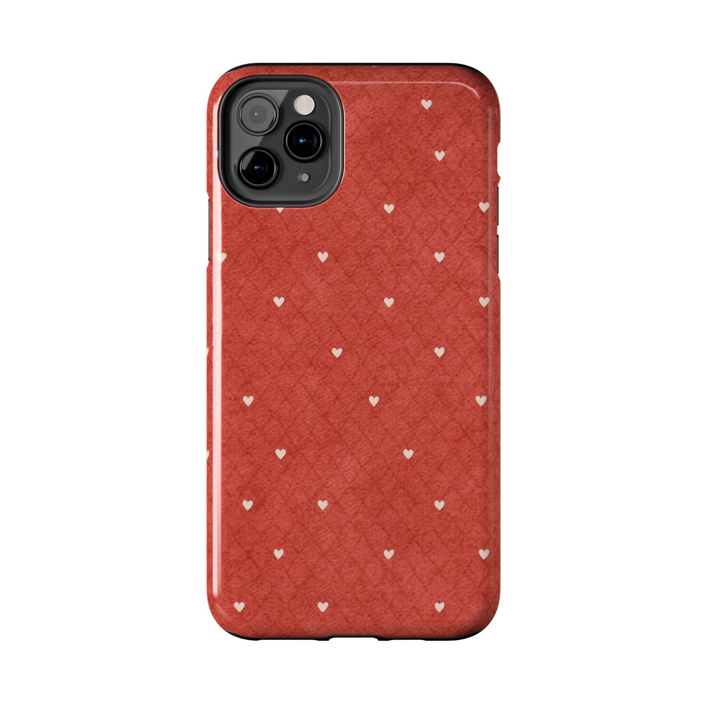 Red Quilted Hearts - Protective Phone Case