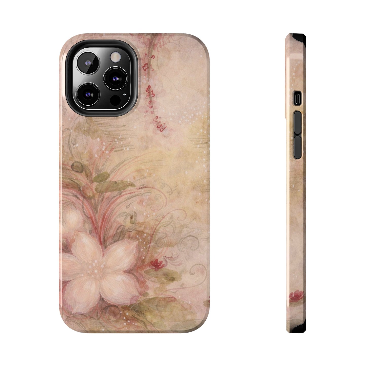Antique Watercolor Floral - Protective Phone Case