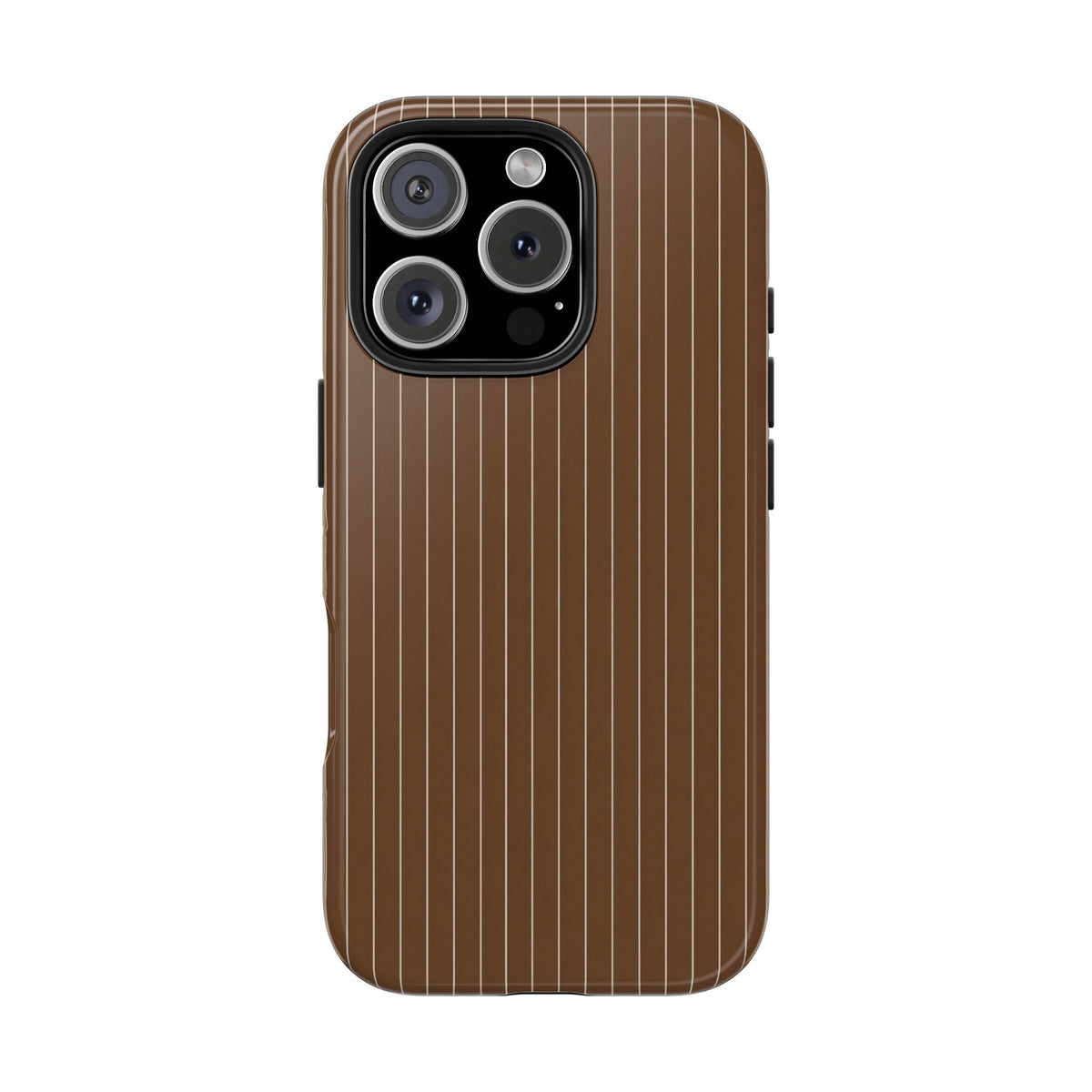 Brown Pinstripe - Protective Phone Case