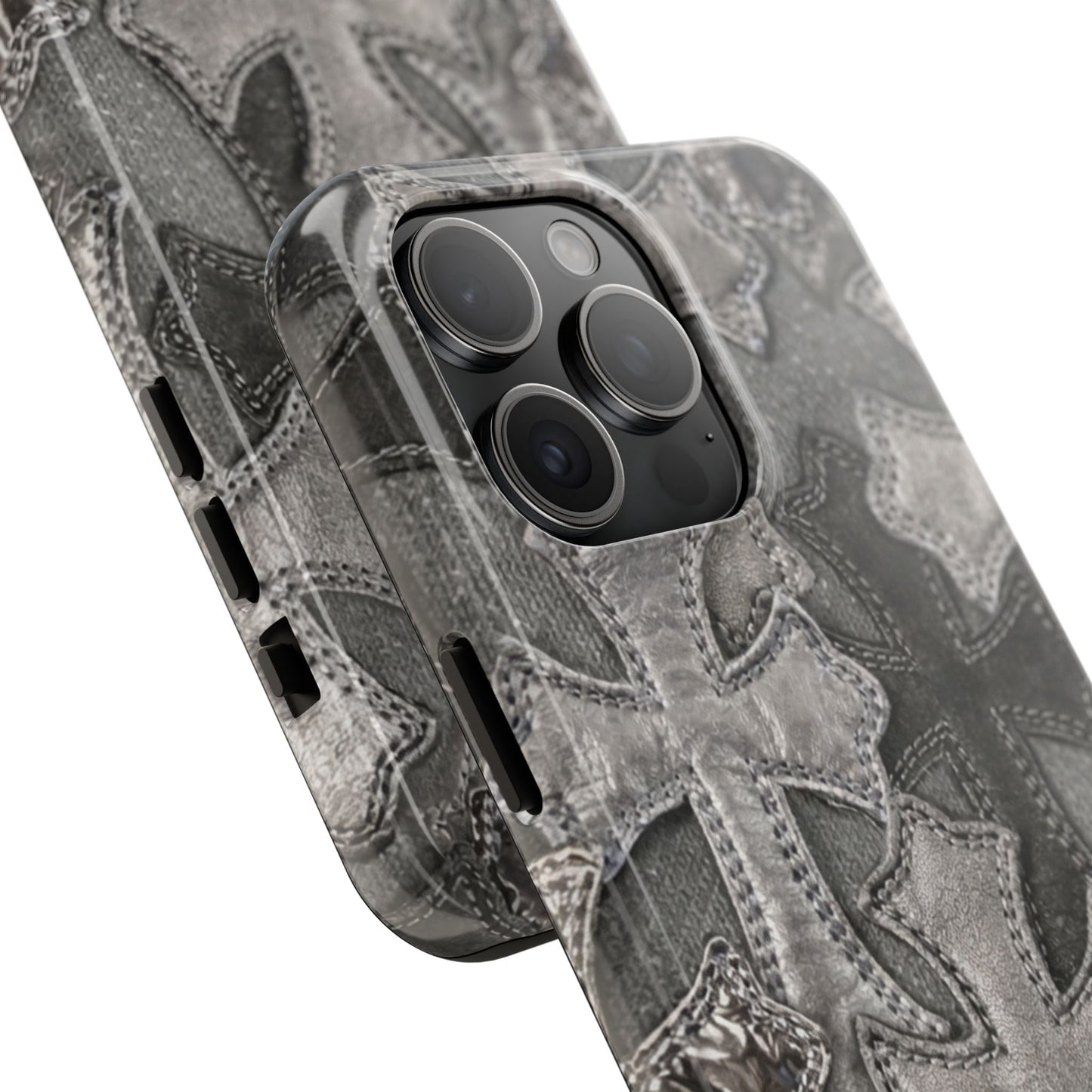 Grey Patchwork Crosses - Protective Phone Case