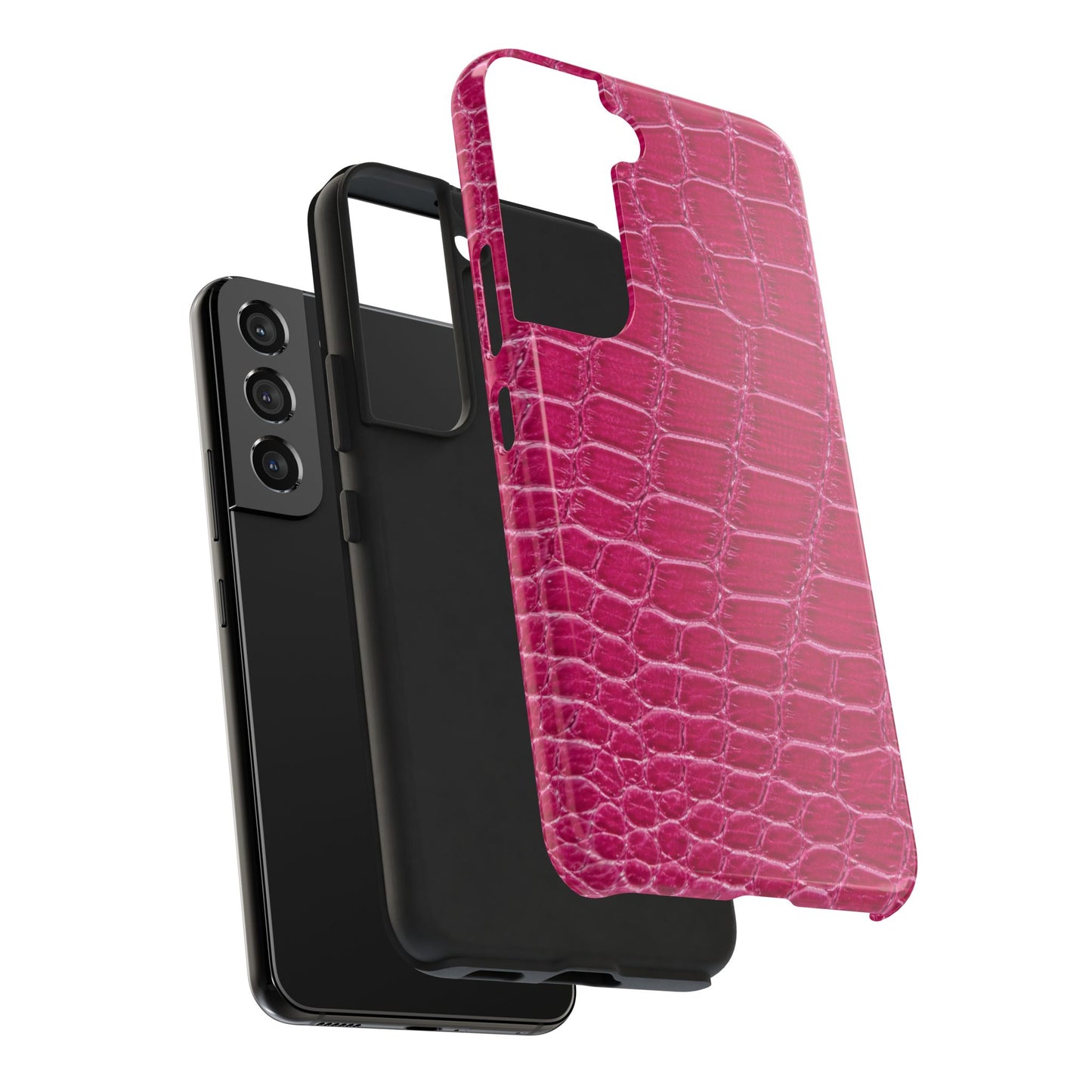 Pink Crocodile Pattern - Protective Phone Case