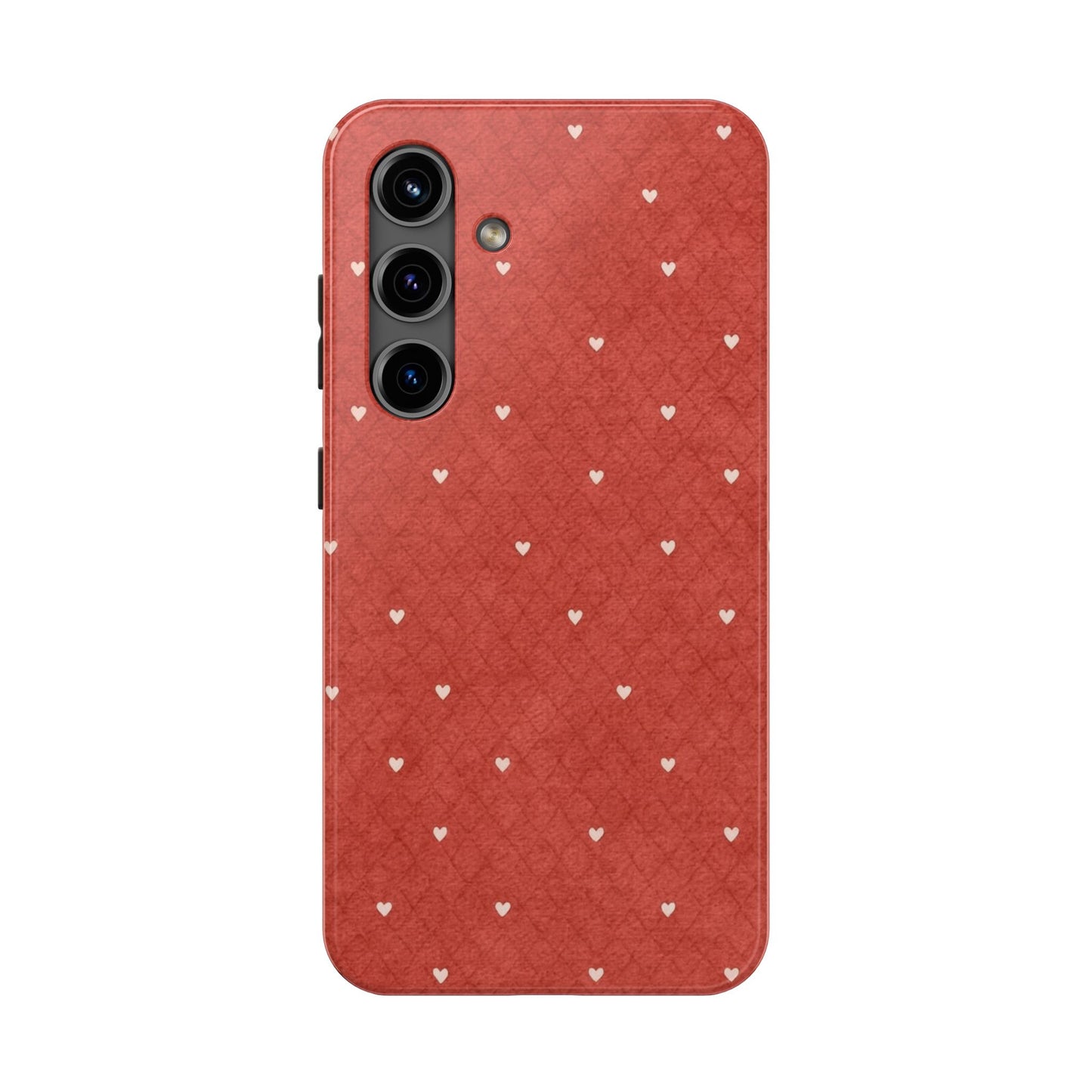 Red Quilted Hearts - Protective Phone Case
