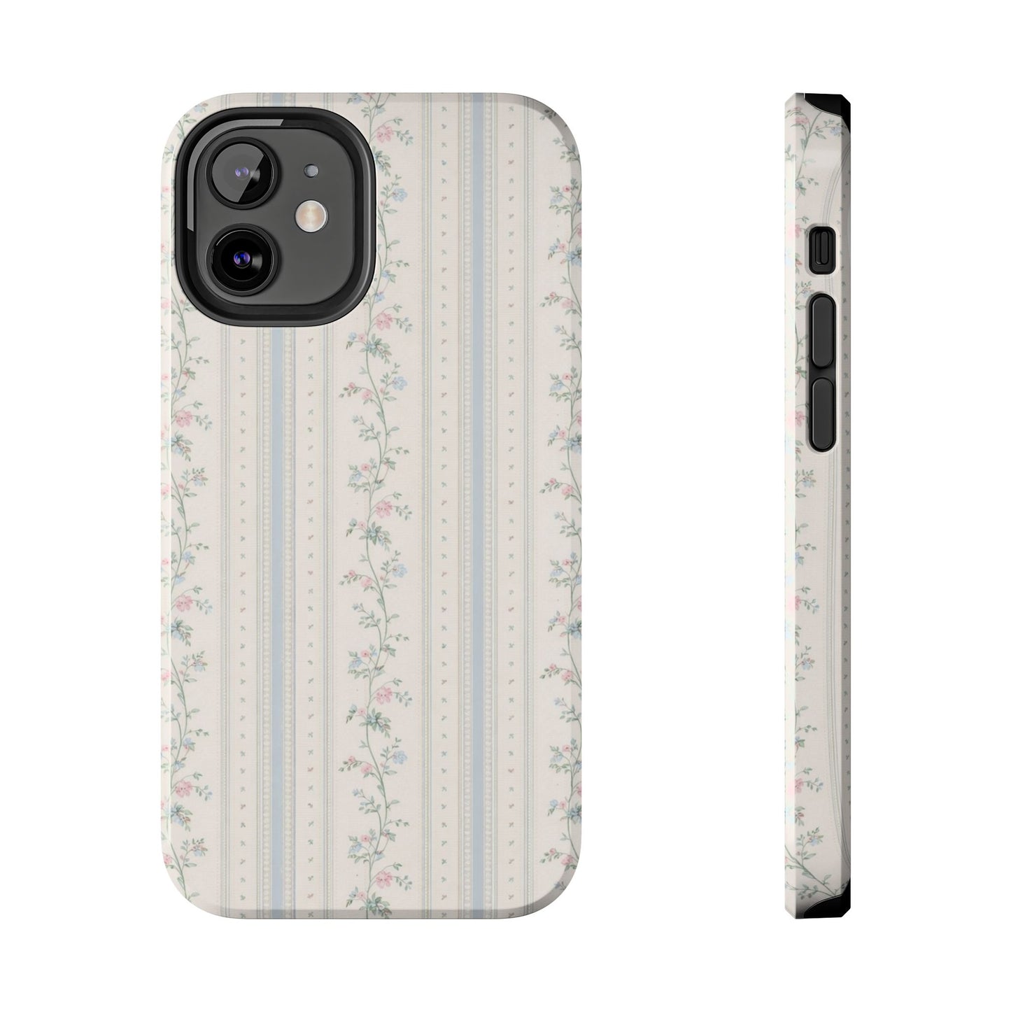 Vintage Floral Stripes - Protective Phone Case