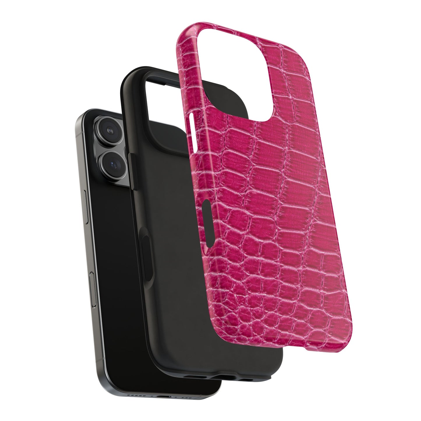 Pink Crocodile Pattern - Protective Phone Case
