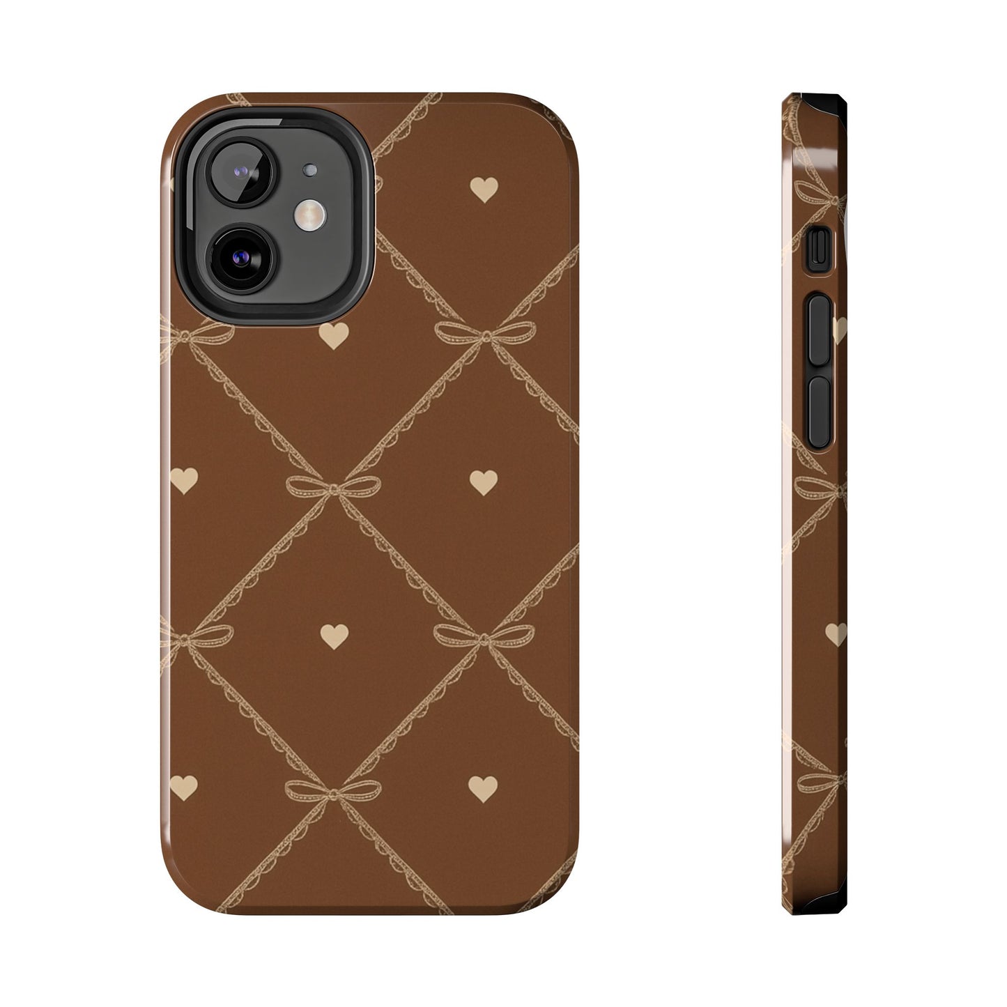 Chocolate Heart Ribbon - Protective Phone Case