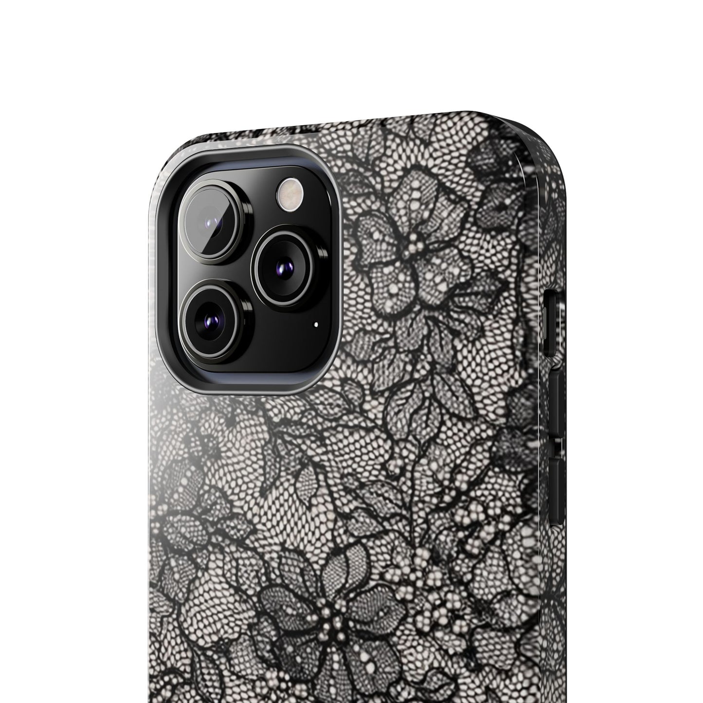 Black Floral Lace - Protective Phone Case